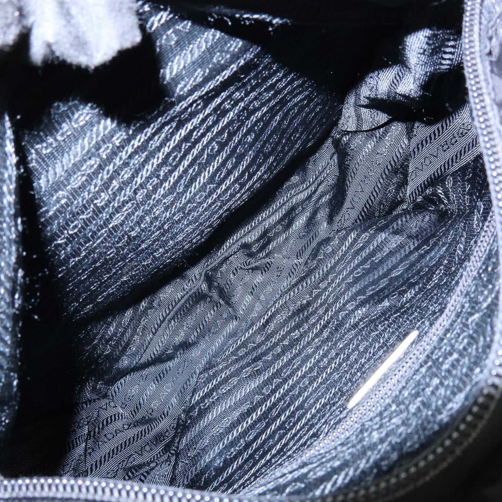 PRADA Triangle Logo Nylon Leather Shoulder Bag Crossbody Bag Black