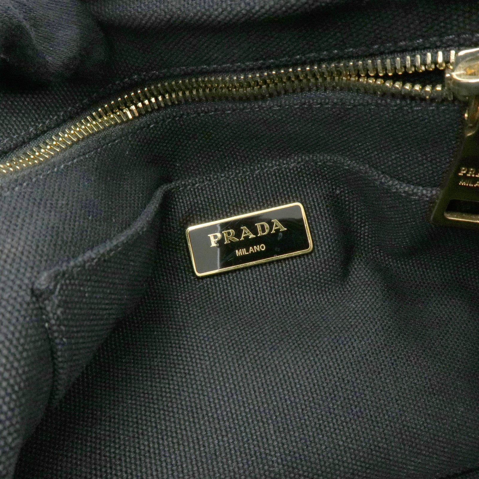 PRADA Canapa Mini Canvas 2Way Bag Hand Bag Black 1BG439