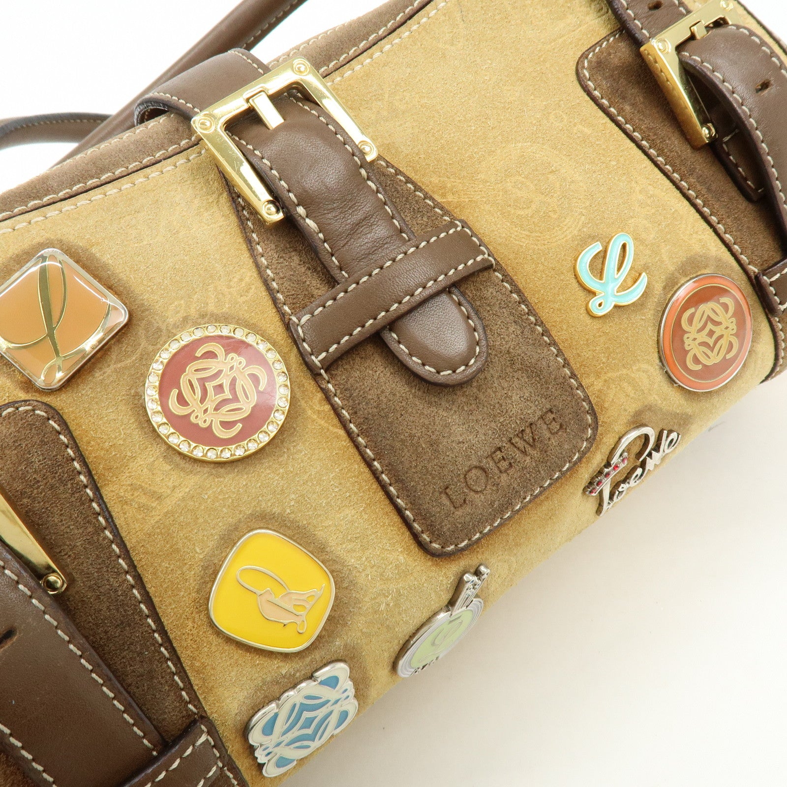 LOEWE Senda Suede Leather Shoulder Hand Bag 160ANIVERSARIO Brown