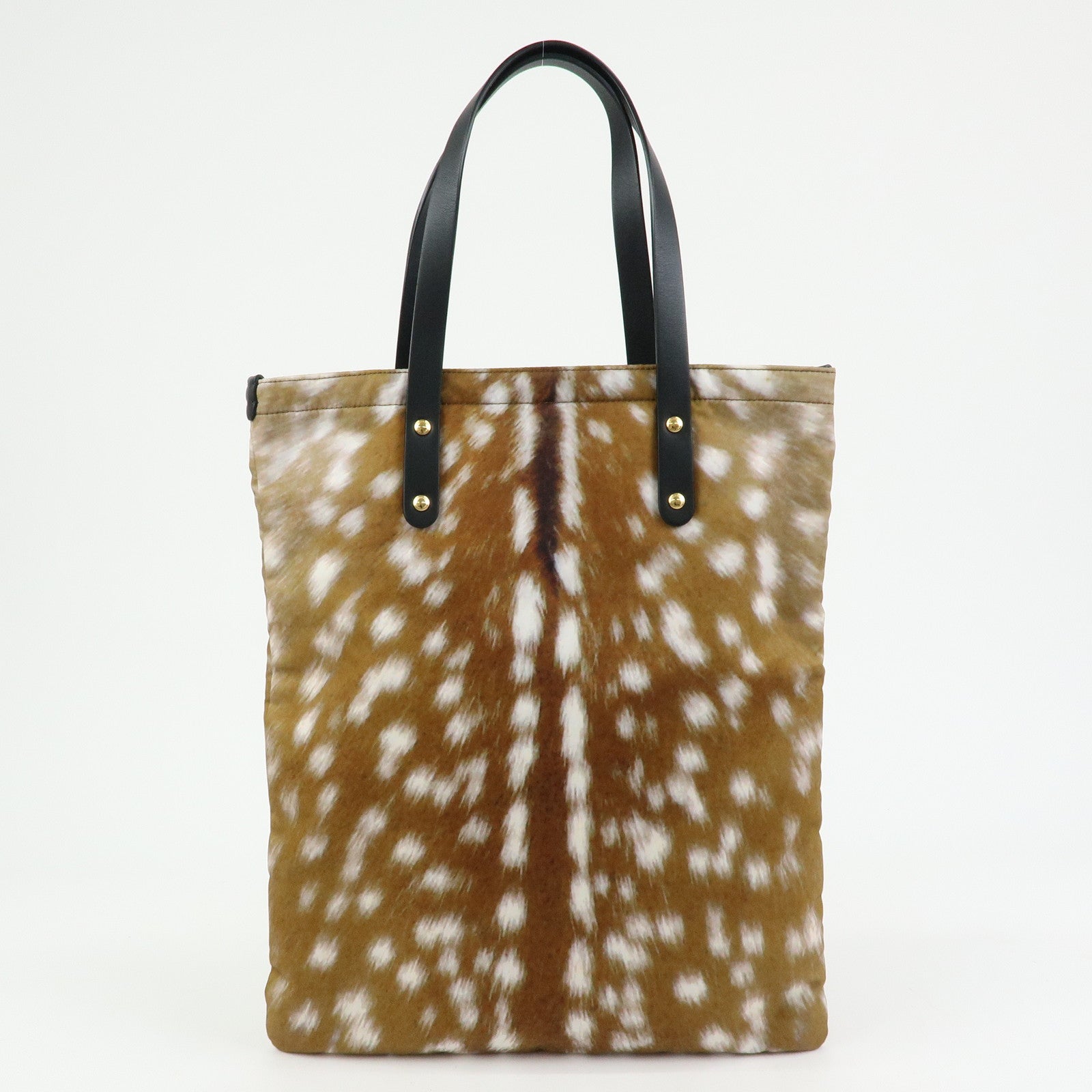 BURBERRY Canvas Leather Tote Bag Shoulder Bag Heidi Print Brown