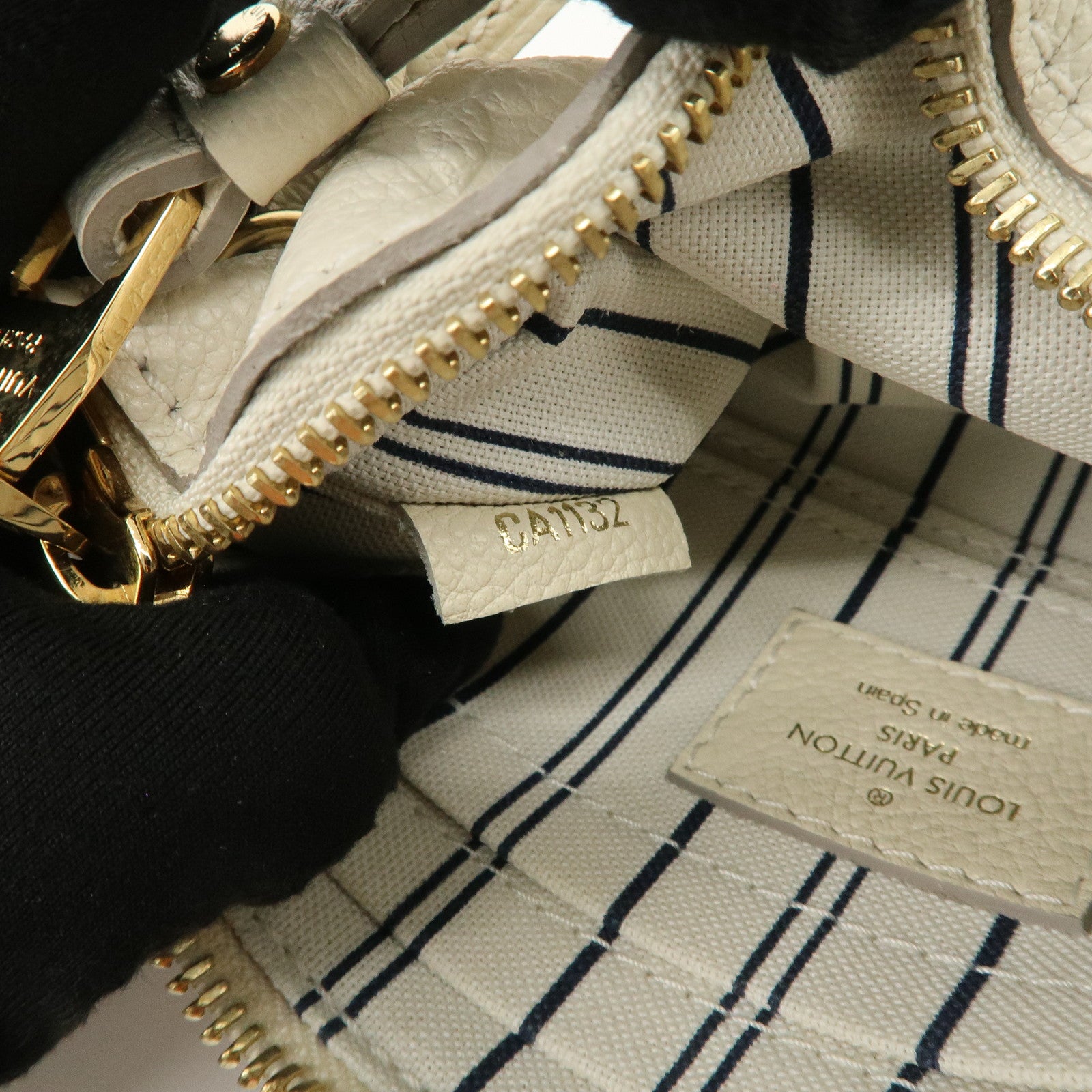 Louis Vuitton Monogram Empreinte Citadines Pouch Hand Bag Neige