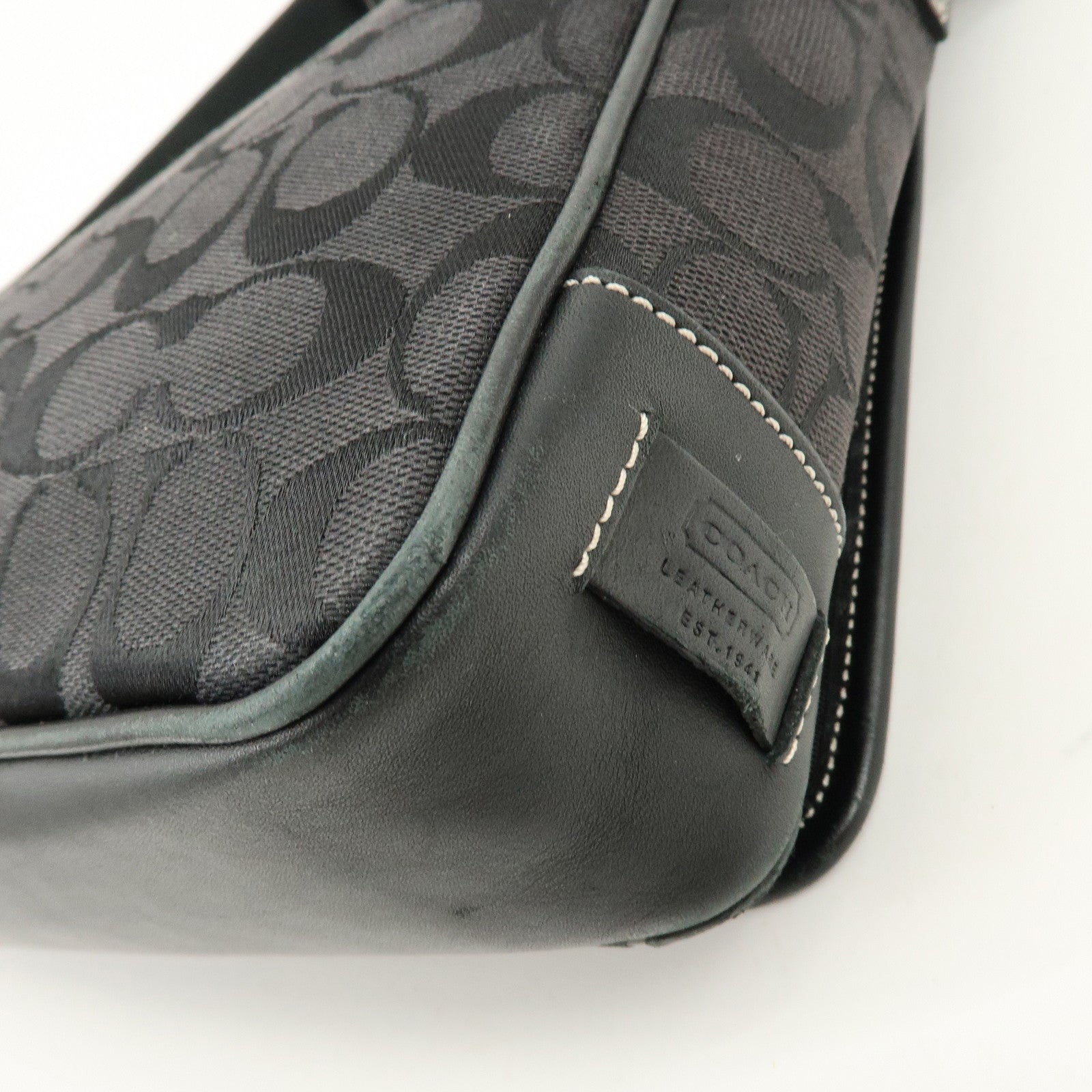 COACH Signature Set of 2 Shoulder Bag Crossbody Bag Black Brown