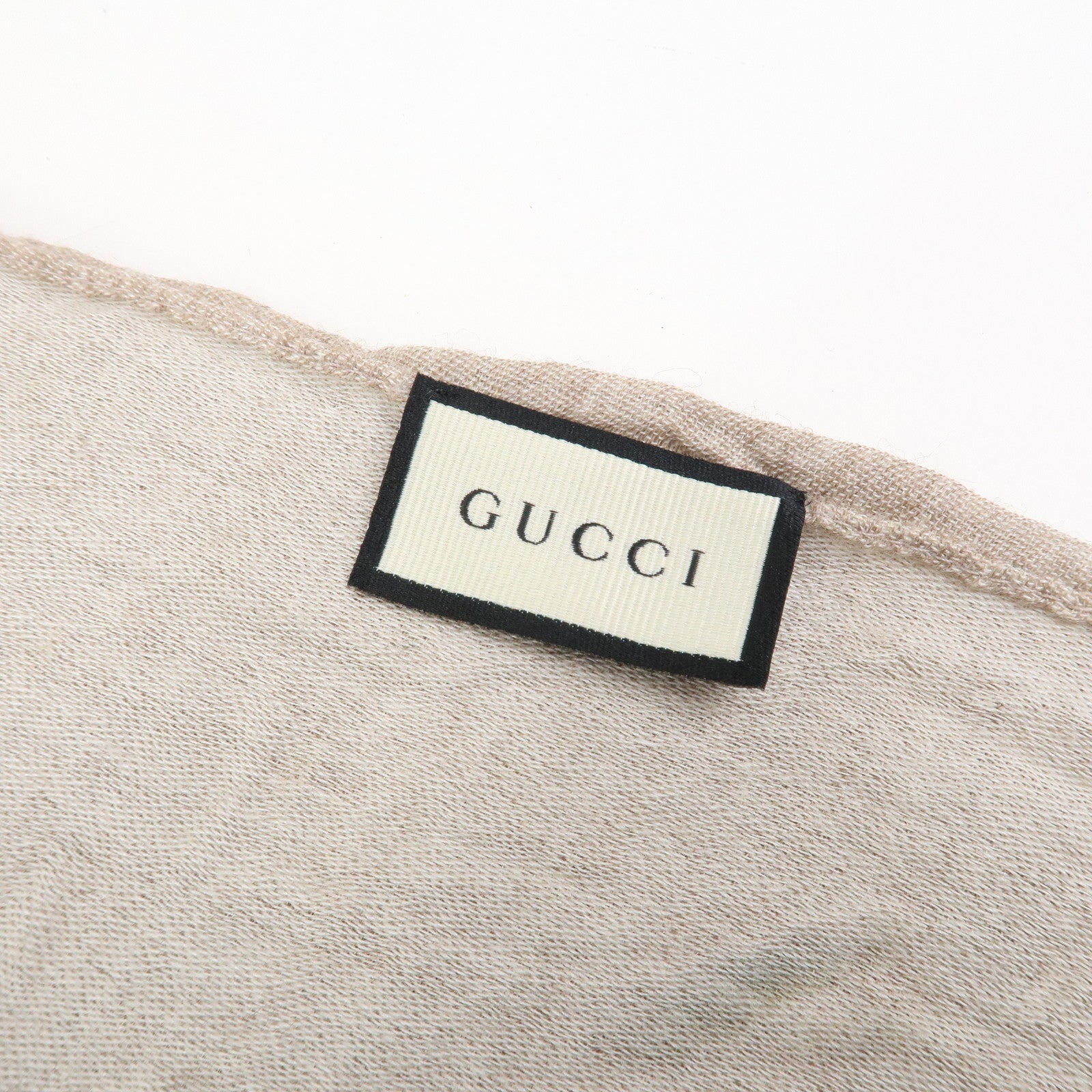 GUCCI GG Monogram Cotton Scarf Shawl 150X70 Beige