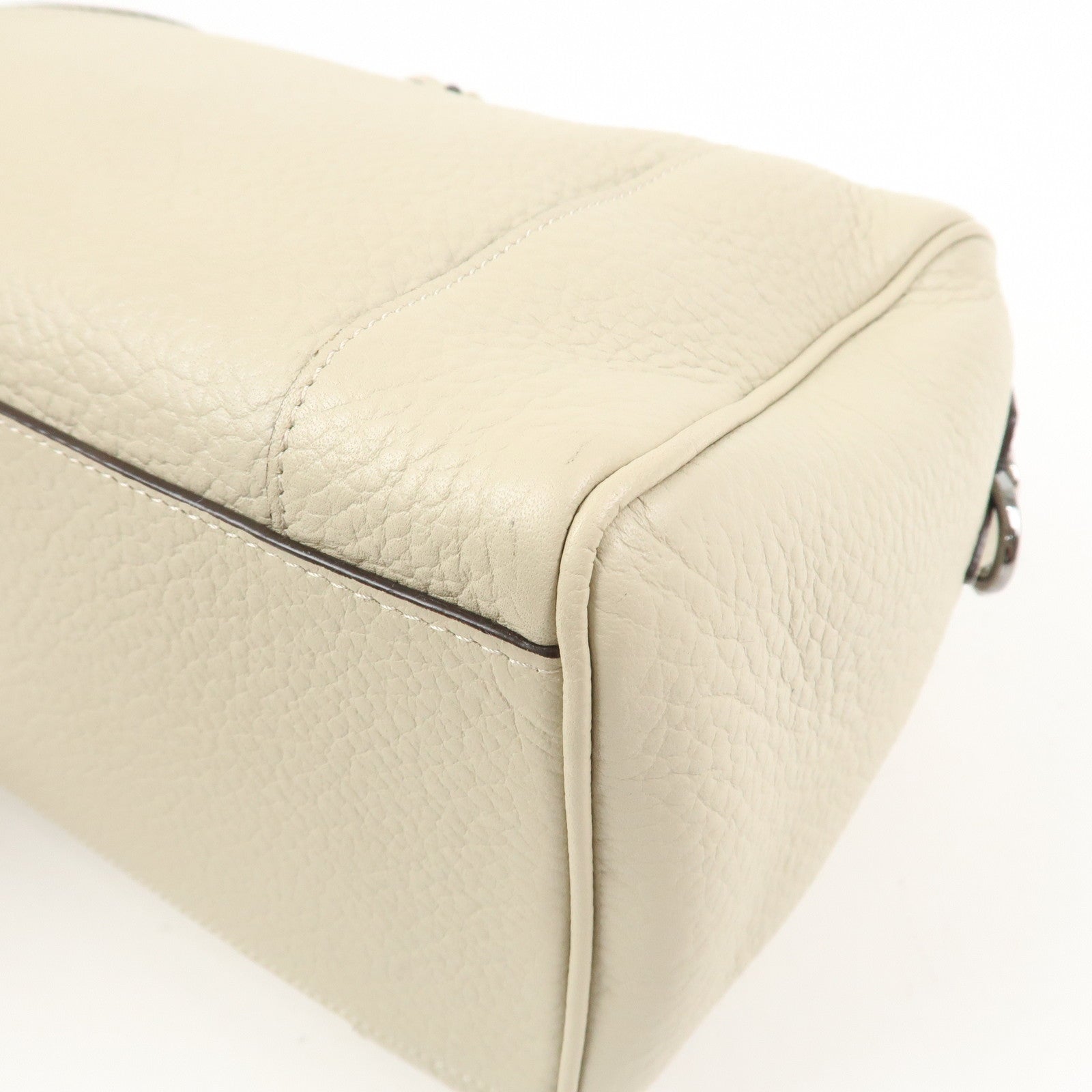 LOEWE Anagram Leather 2Way Bag Shoulder Bag Hand Bag Ivory