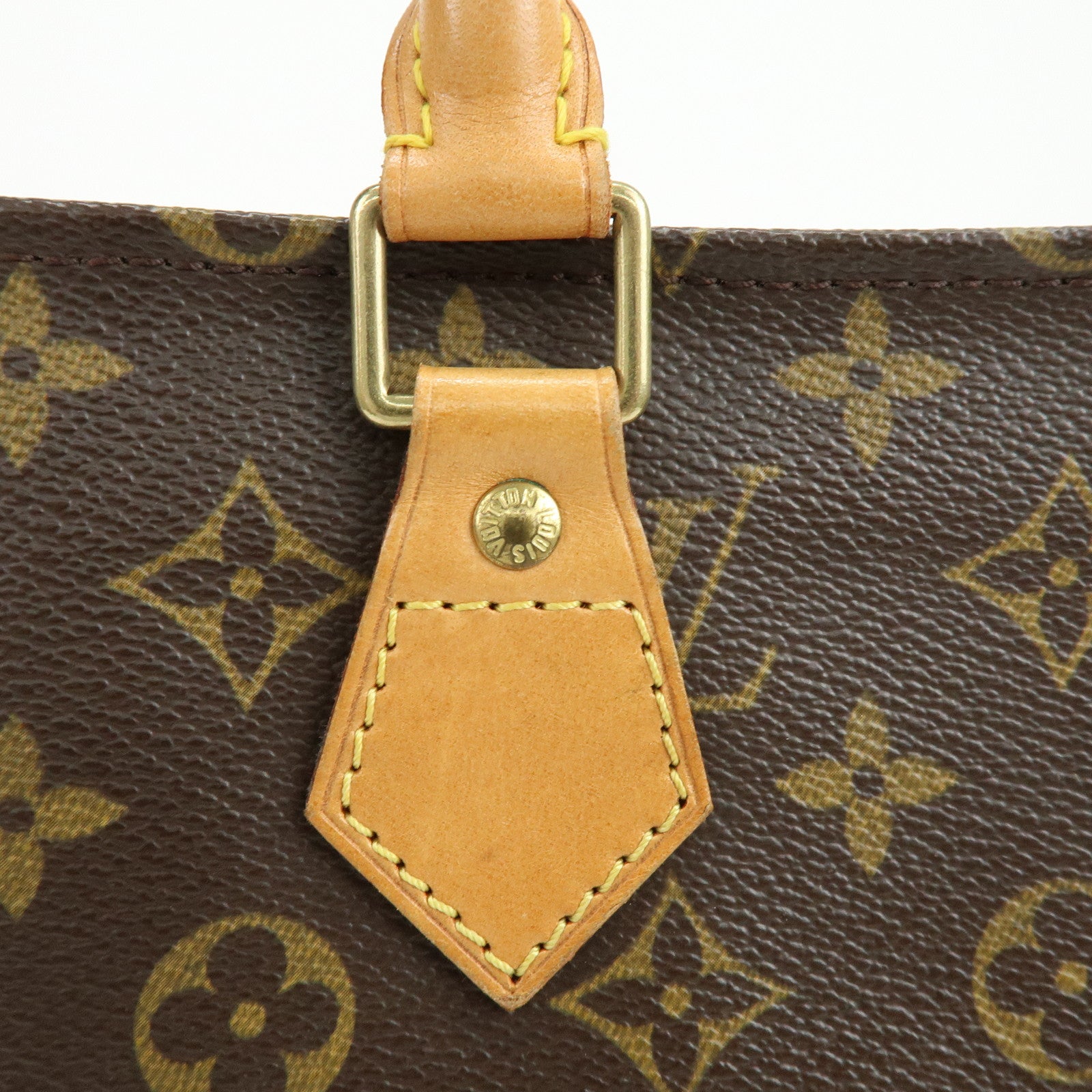Louis Vuitton Monogram Sac Plat Tote Bag Hand Bag Brown M51140
