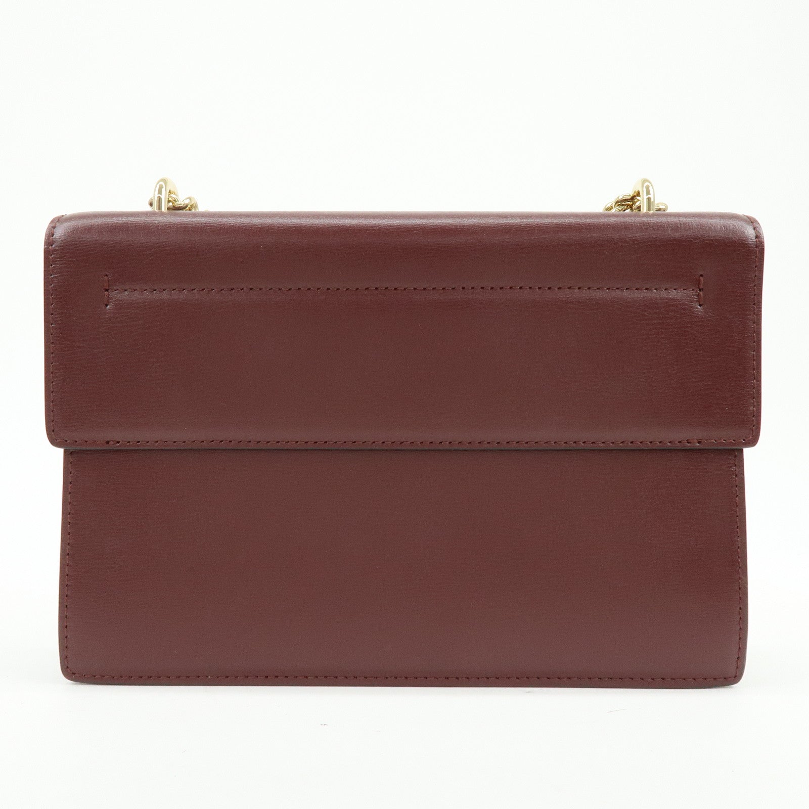 Ferragamo Vara Ribbon Leather Chain Shoulder Bag Bordeaux