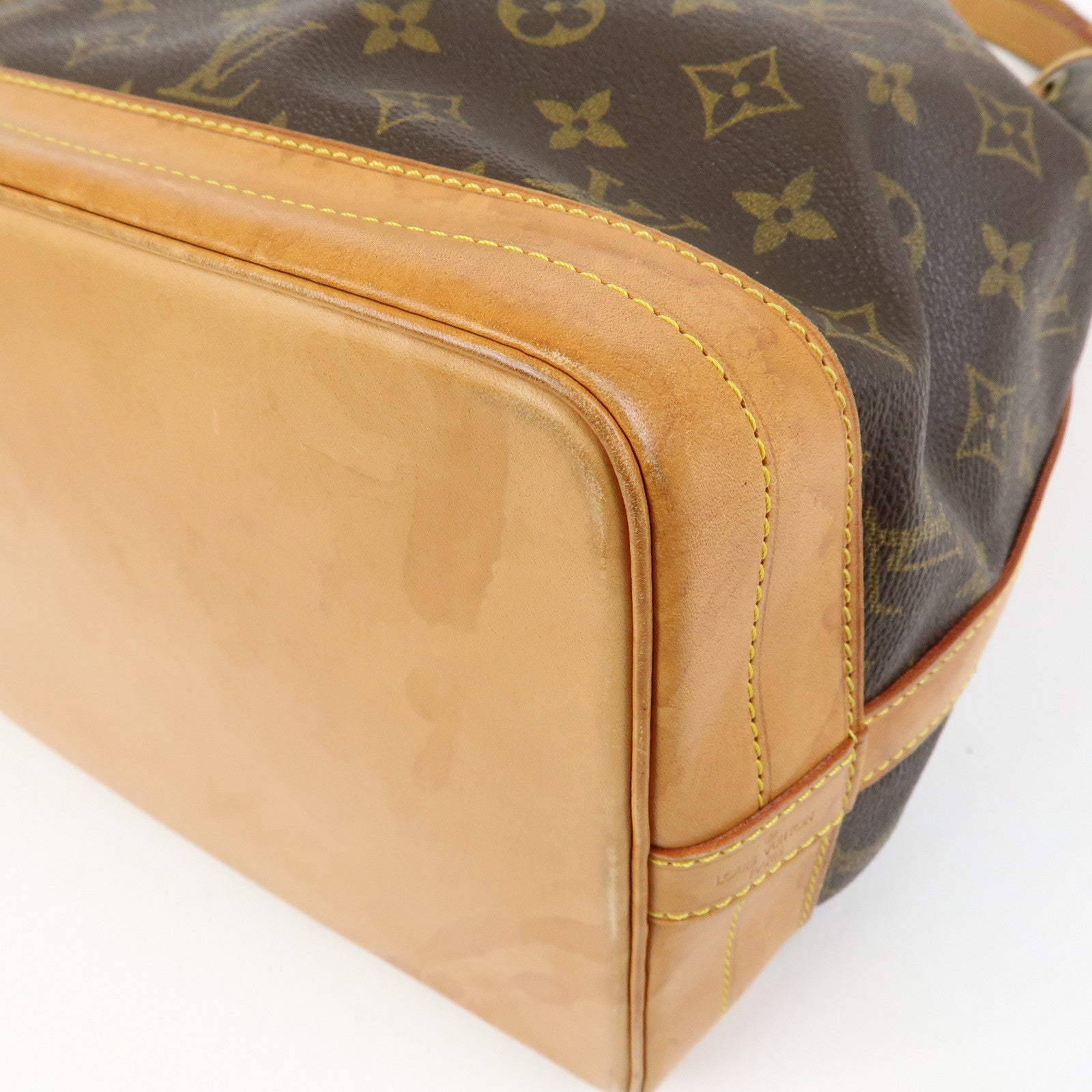 Louis Vuitton Monogram Canvas Leather Noe Shoulder Bag Brown M42224
