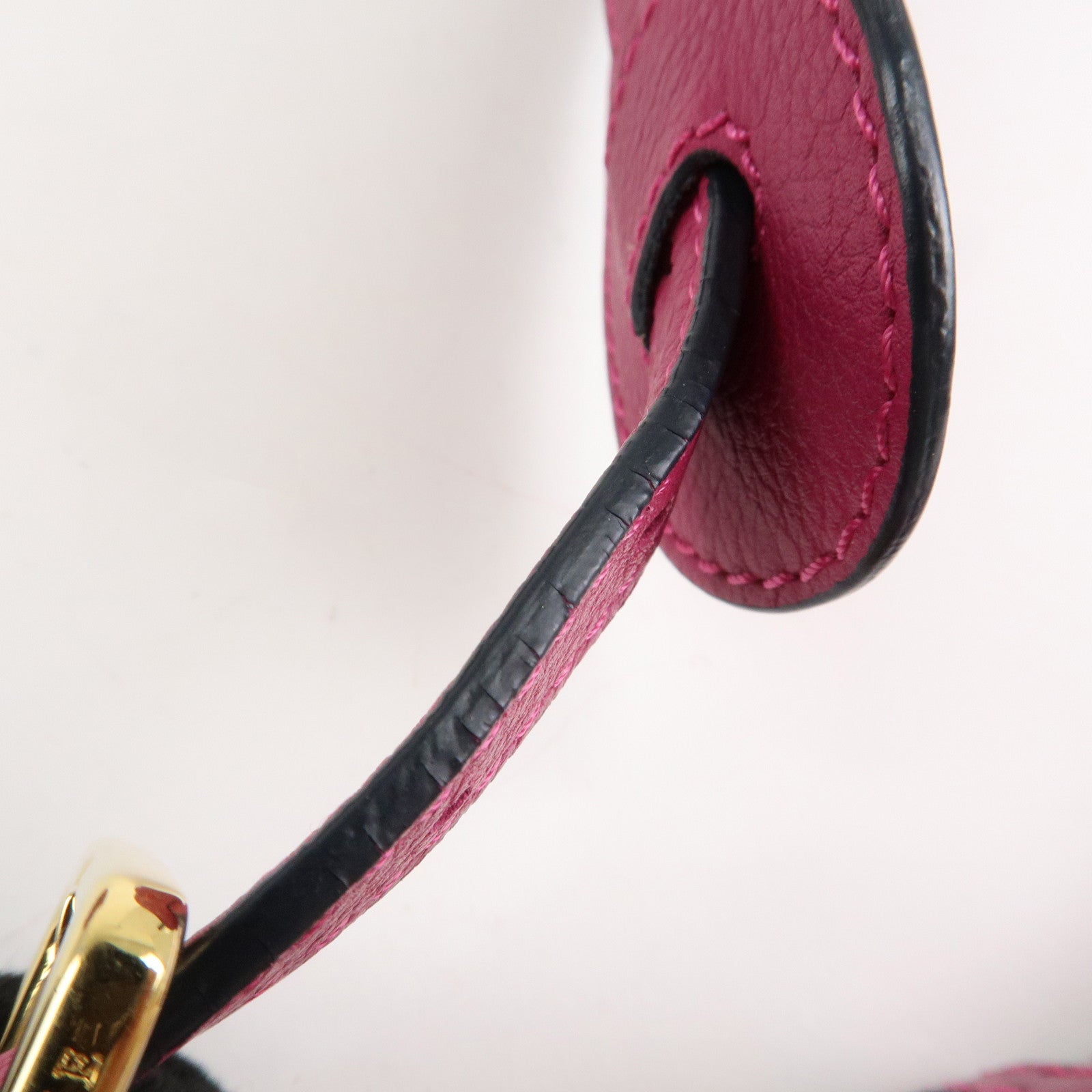 LOEWE Anagram Leather 2WAY Hand Bag Shoulder Bag Hot Pink Used