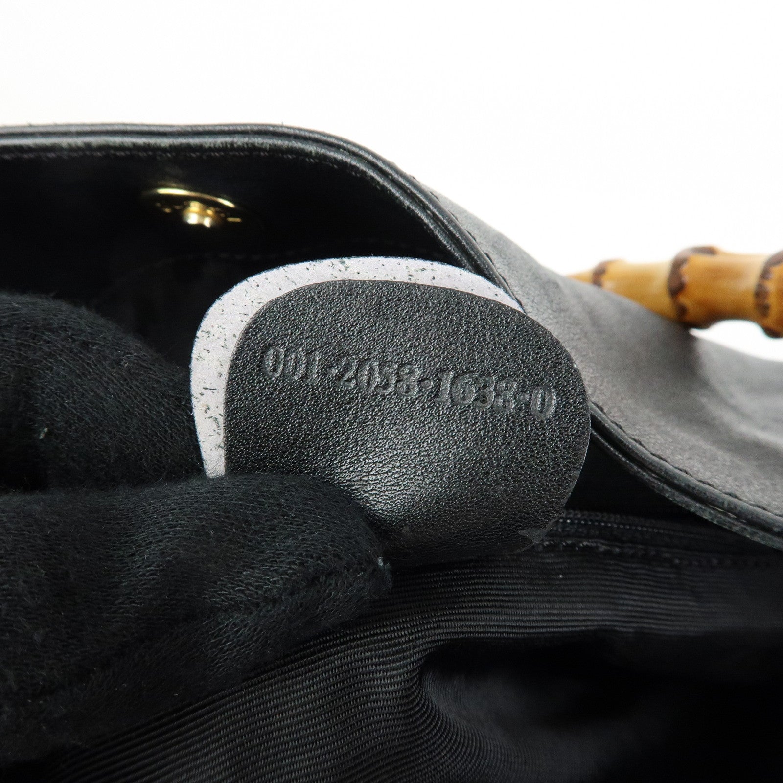 GUCCI Bamboo Leather 2Way Bag Tote Bag Black 001・2058・1638・0
