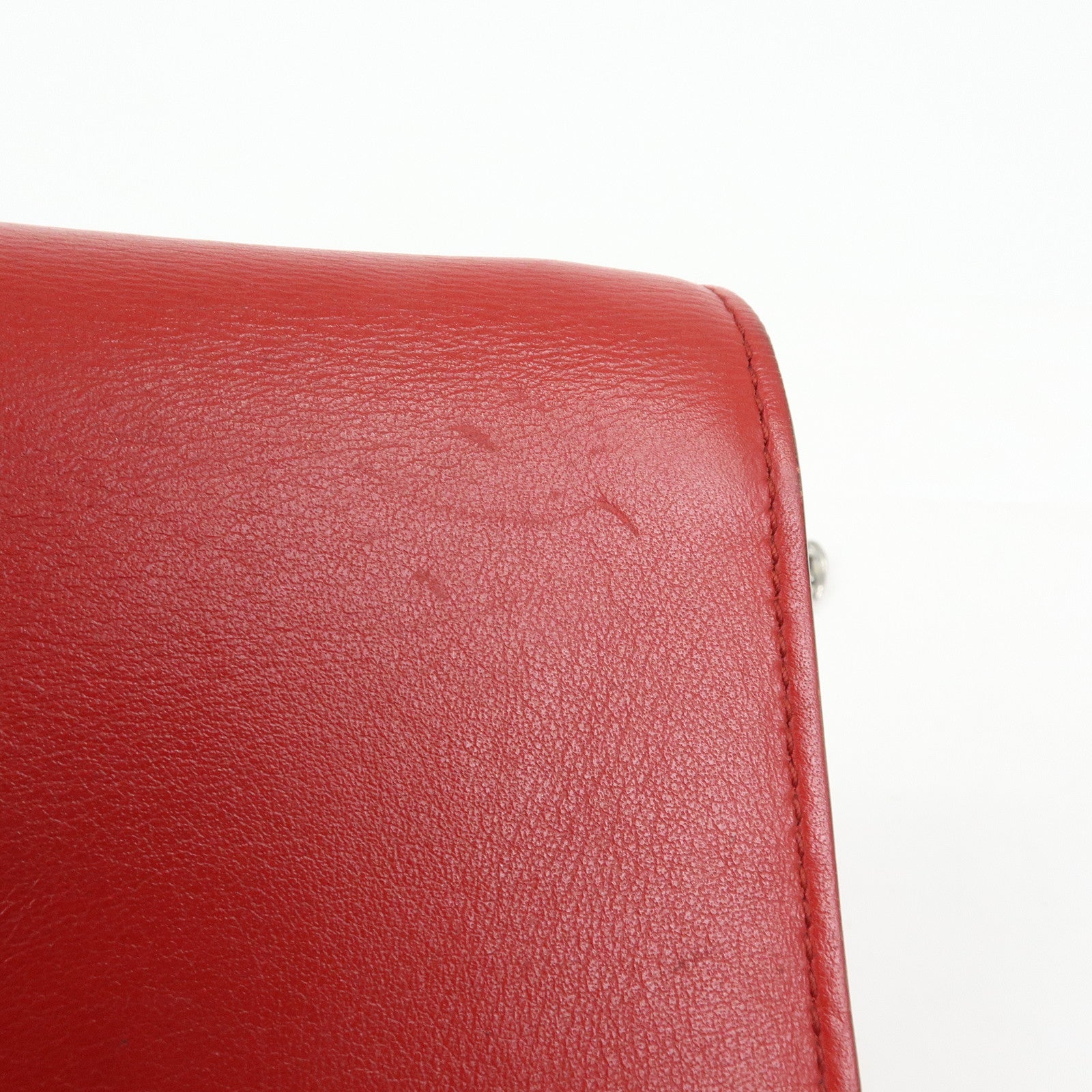 MIU MIU Leather Star Chain Shoulder Bag Crossbody Bag Red