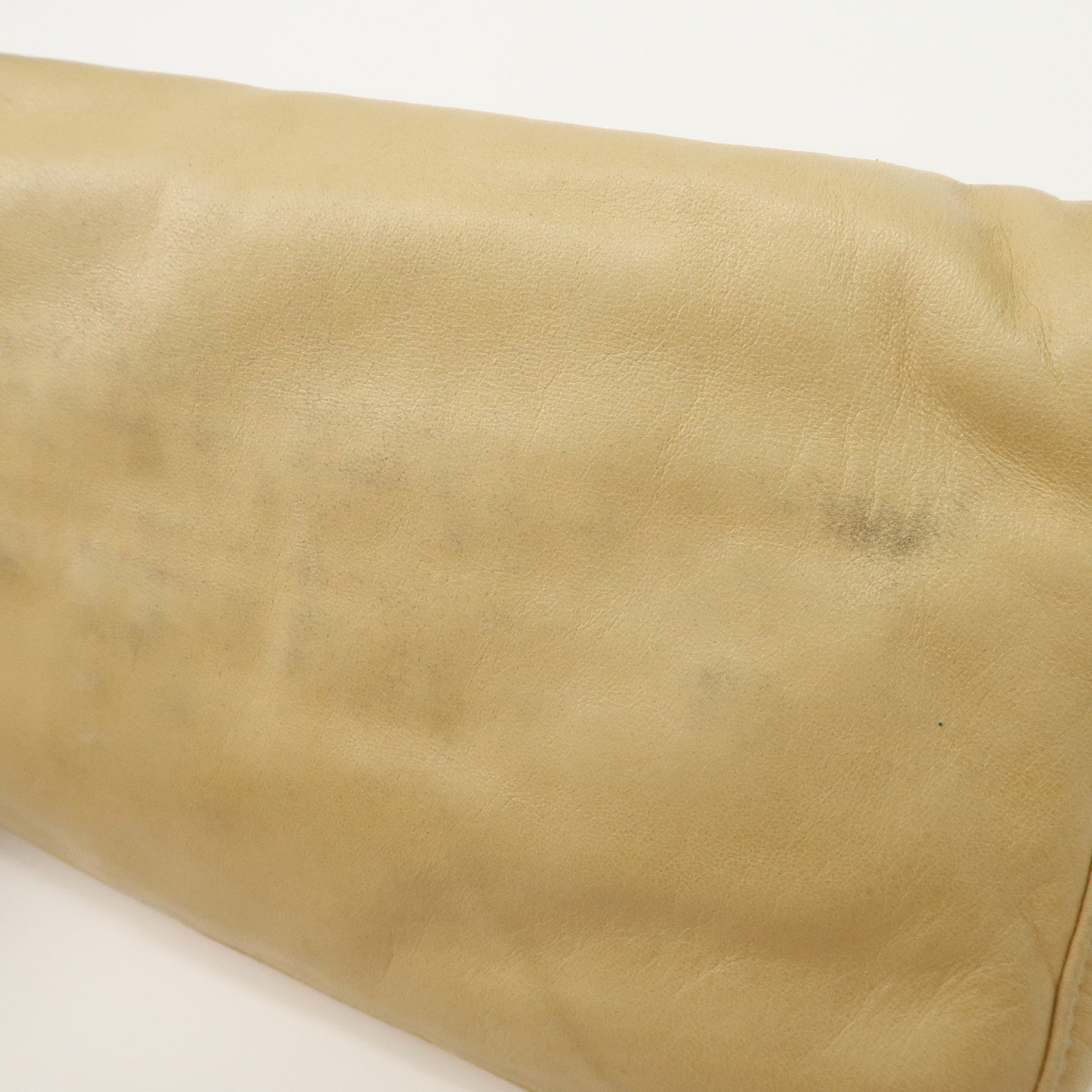 FENDI Mamma Baguette Leather Shoulder Bag Hand Bag Ivory 26424