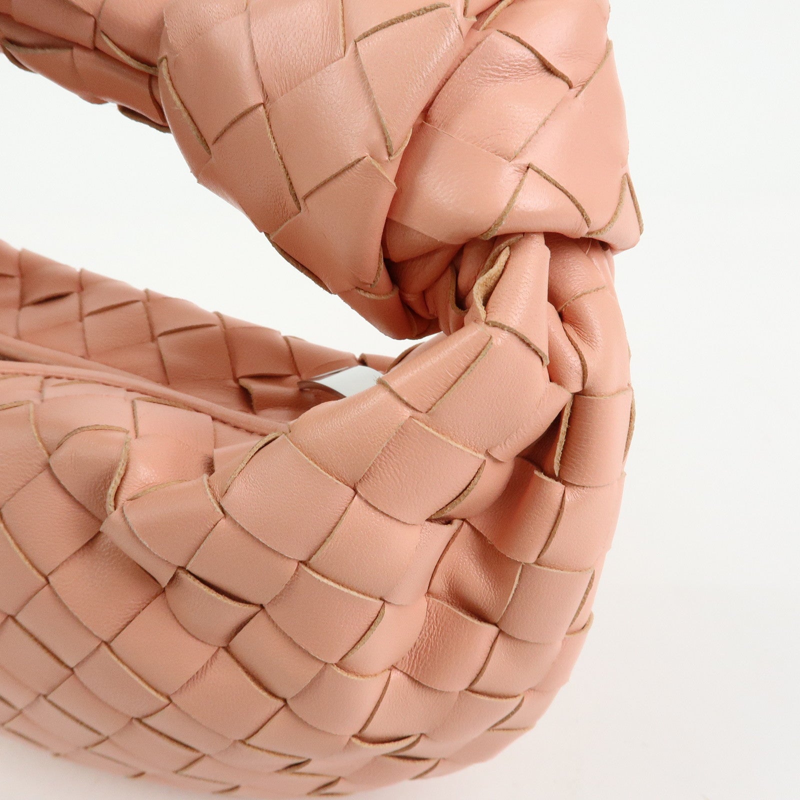 BOTTEGA VENETA Mini Jodie Intrecciato Leather Hand Bag Pink