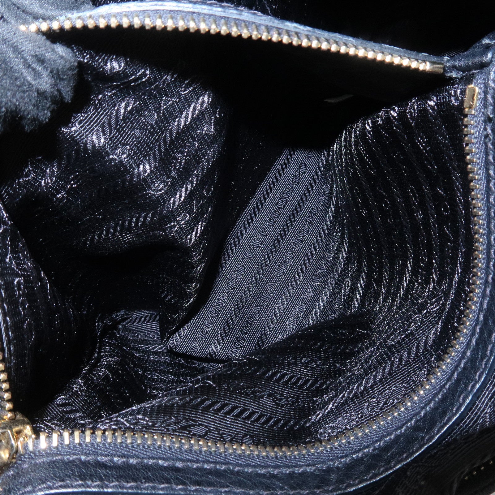 PRADA Leather Shoulder Bag Hand Bag Black BR4311