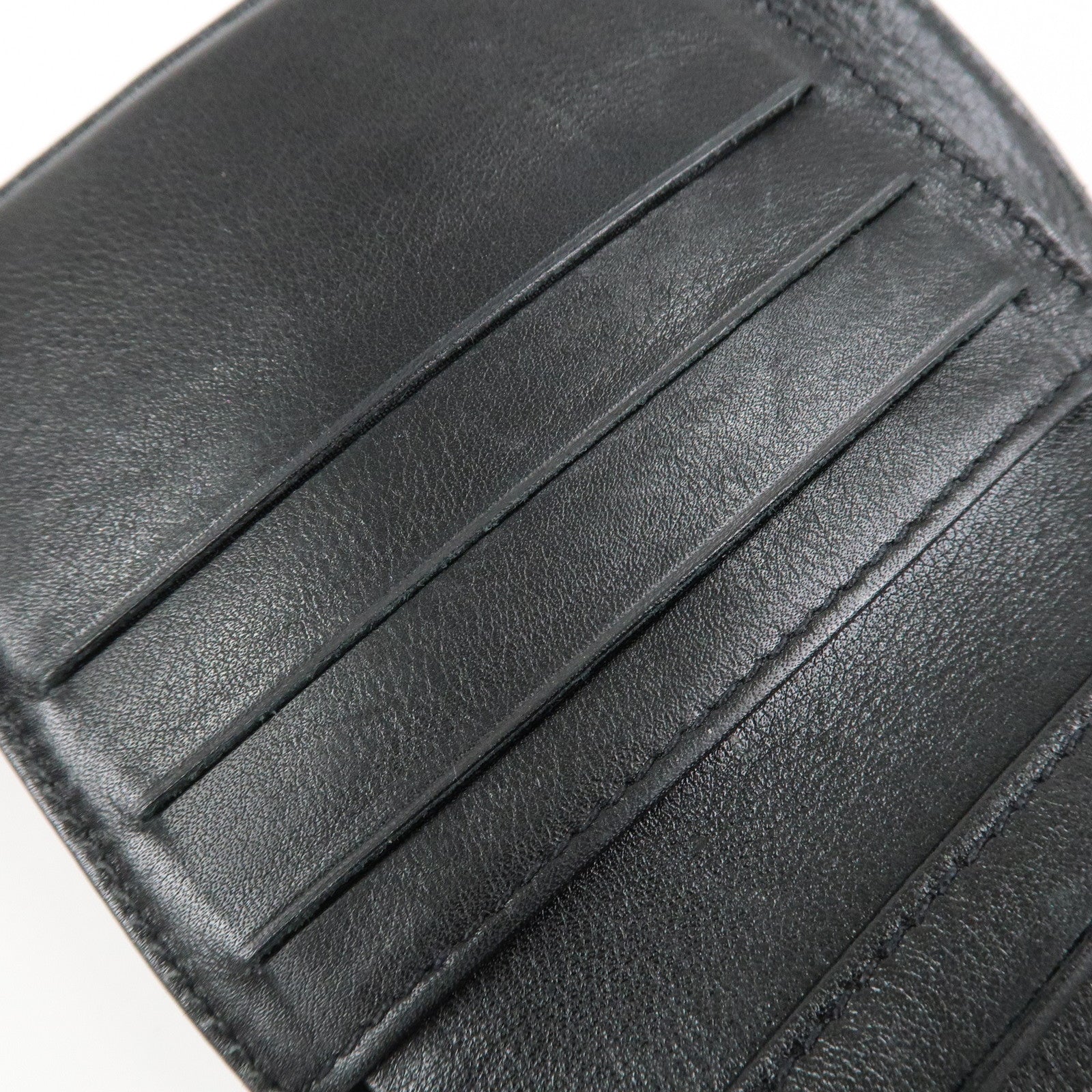 CHANEL COCO Mark W Hook Bi-fold Compact Wallet Black A01427
