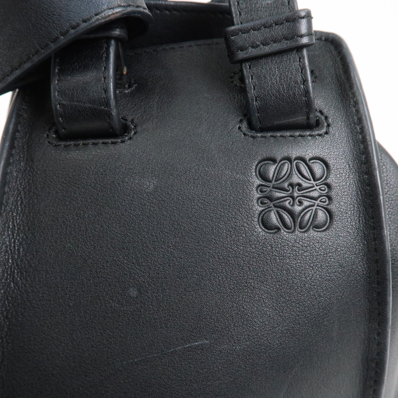 LOEWE Anagram Leather Hammock Small Shoulder Bag Black