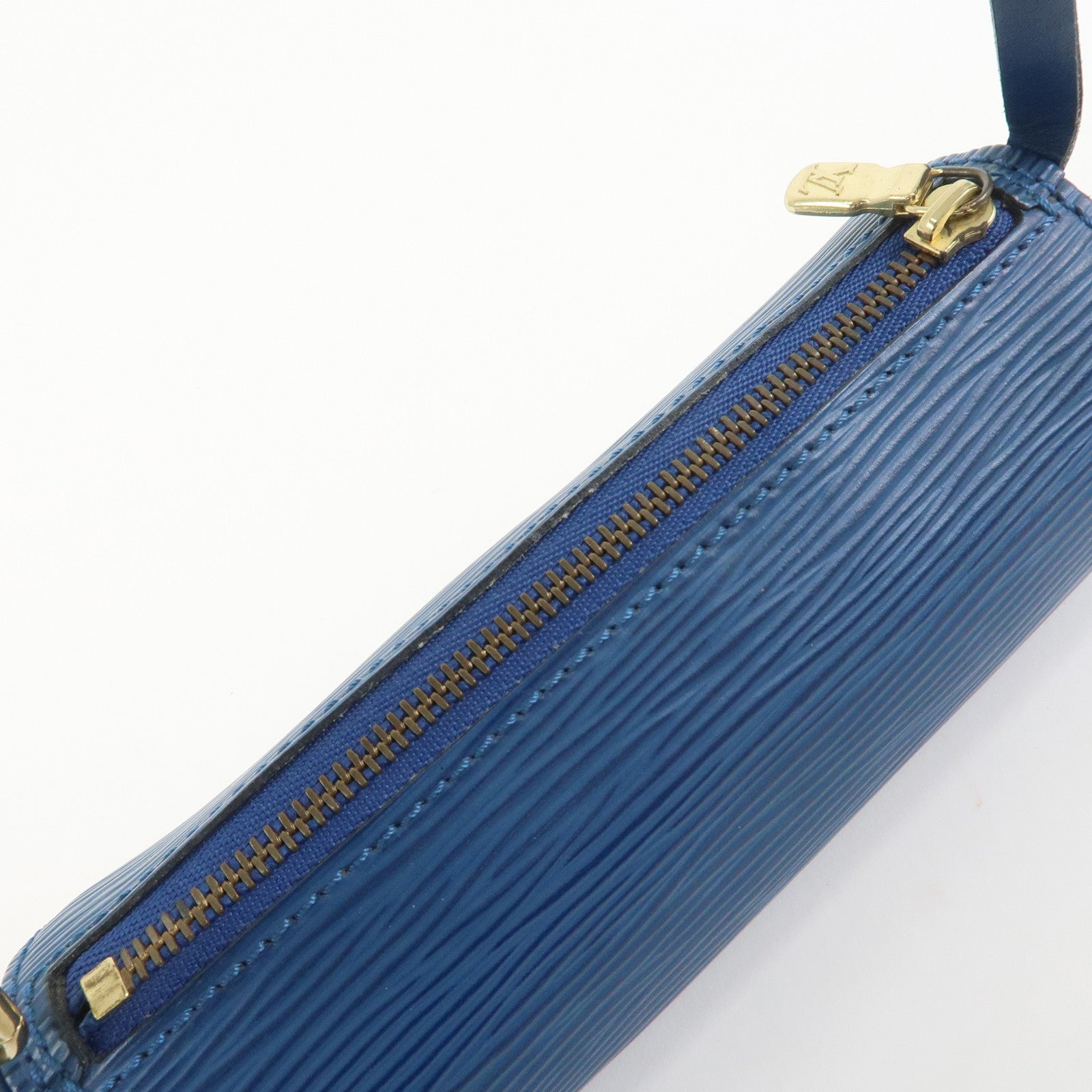 Louis Vuitton Epi Set of 3 Leather Soufflot Pouch Blue Kenya Brown