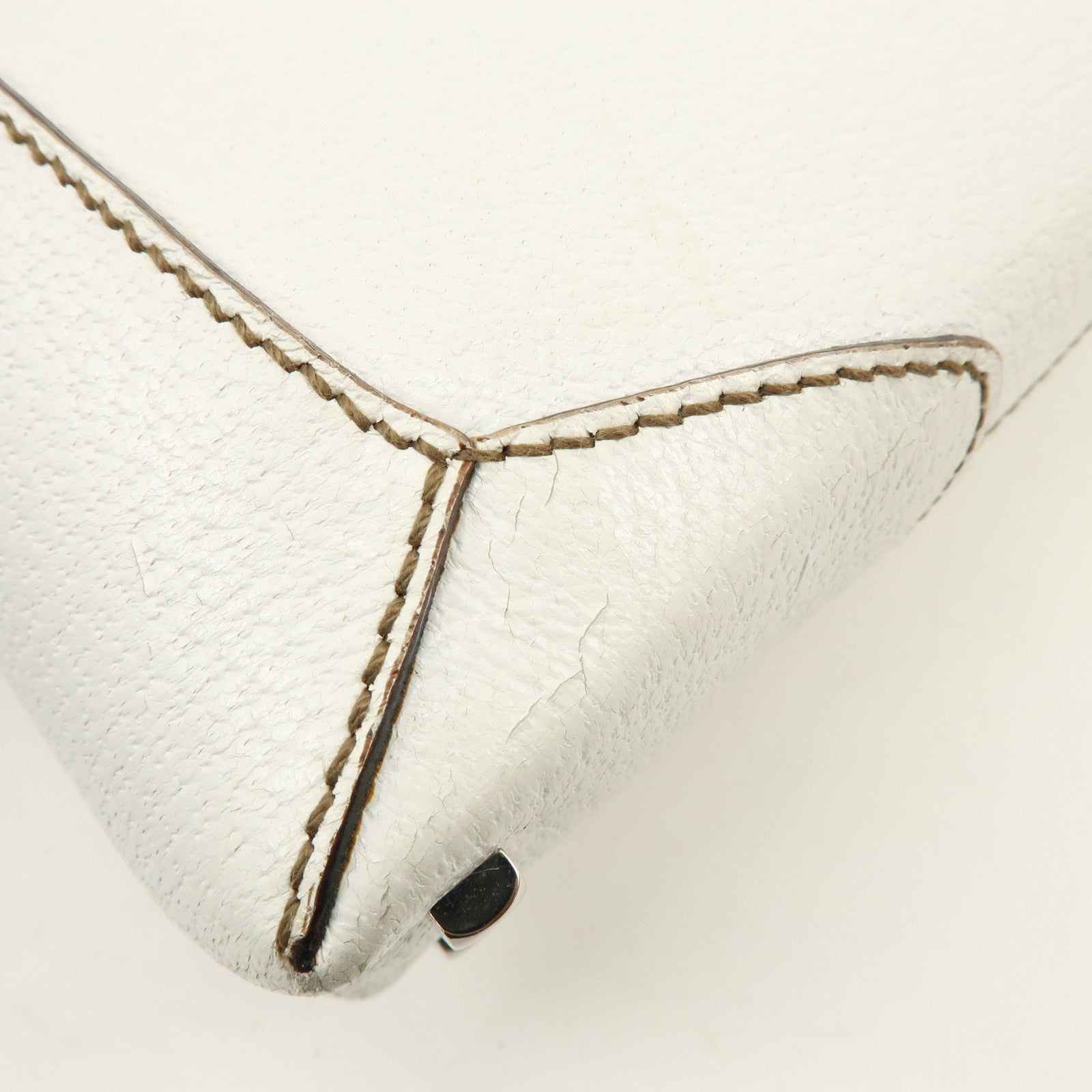 Ferragamo Leather Shoulder Bag Hand Bag White