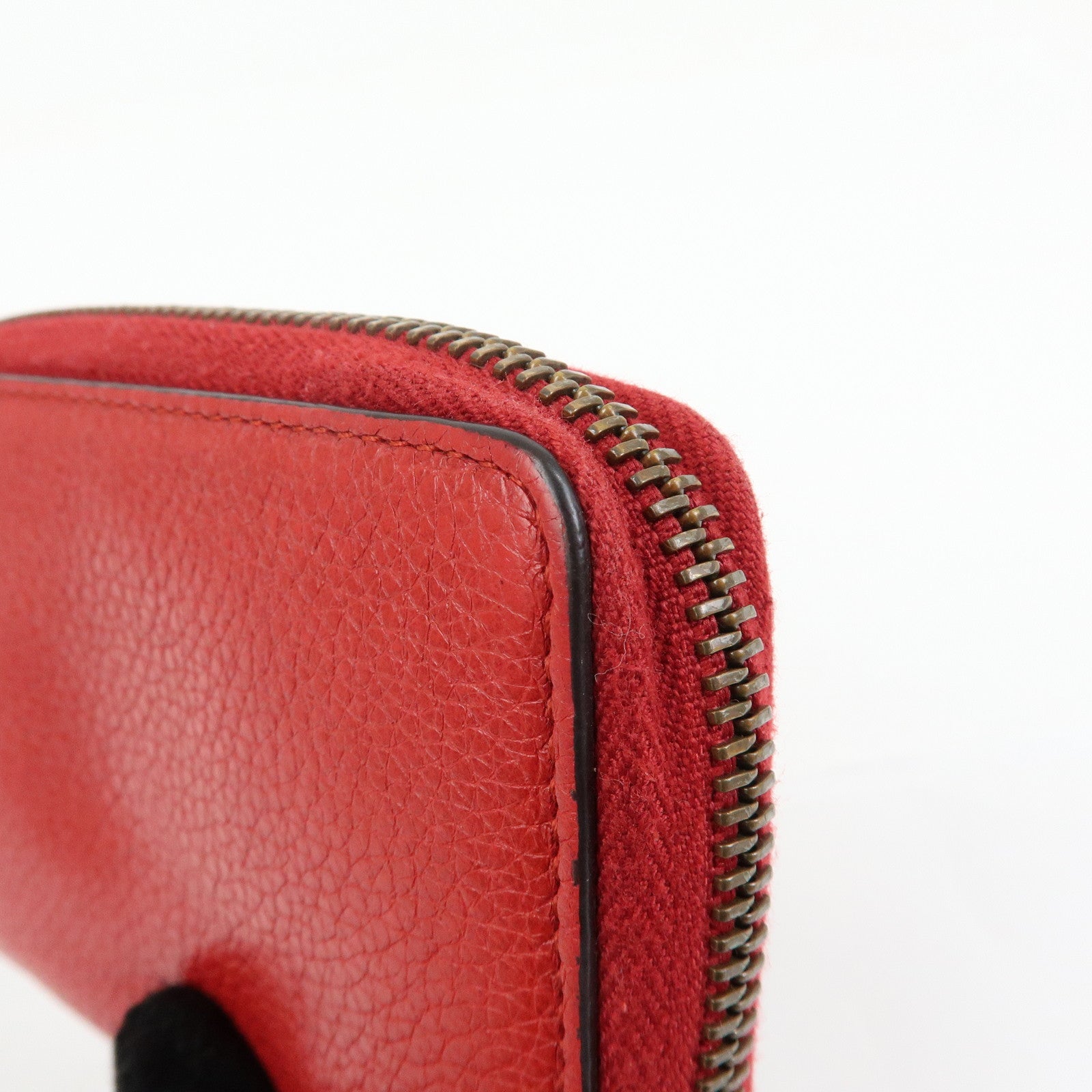 GUCCI Sherry Leather Web Line Card Case Coin Case Red 496319