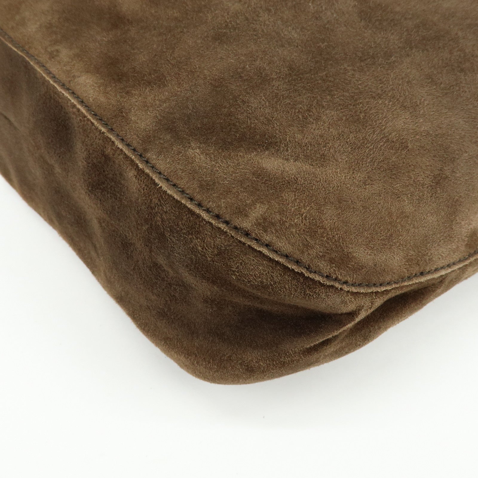 GUCCI Suede Leather Tote Bag Hand Bag Brown 95374