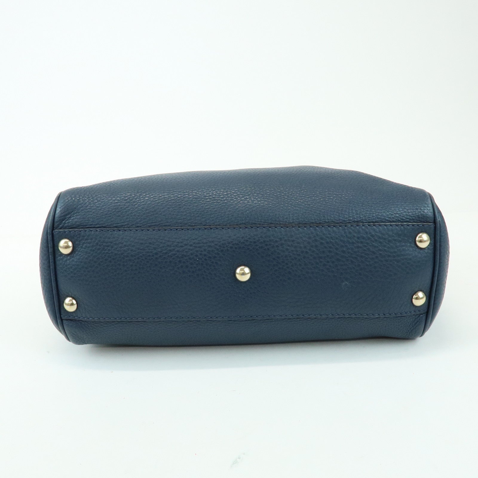 GUCCI Bamboo Shopper Small 2Way Bag Tote Shoulder Bag Navy 336032