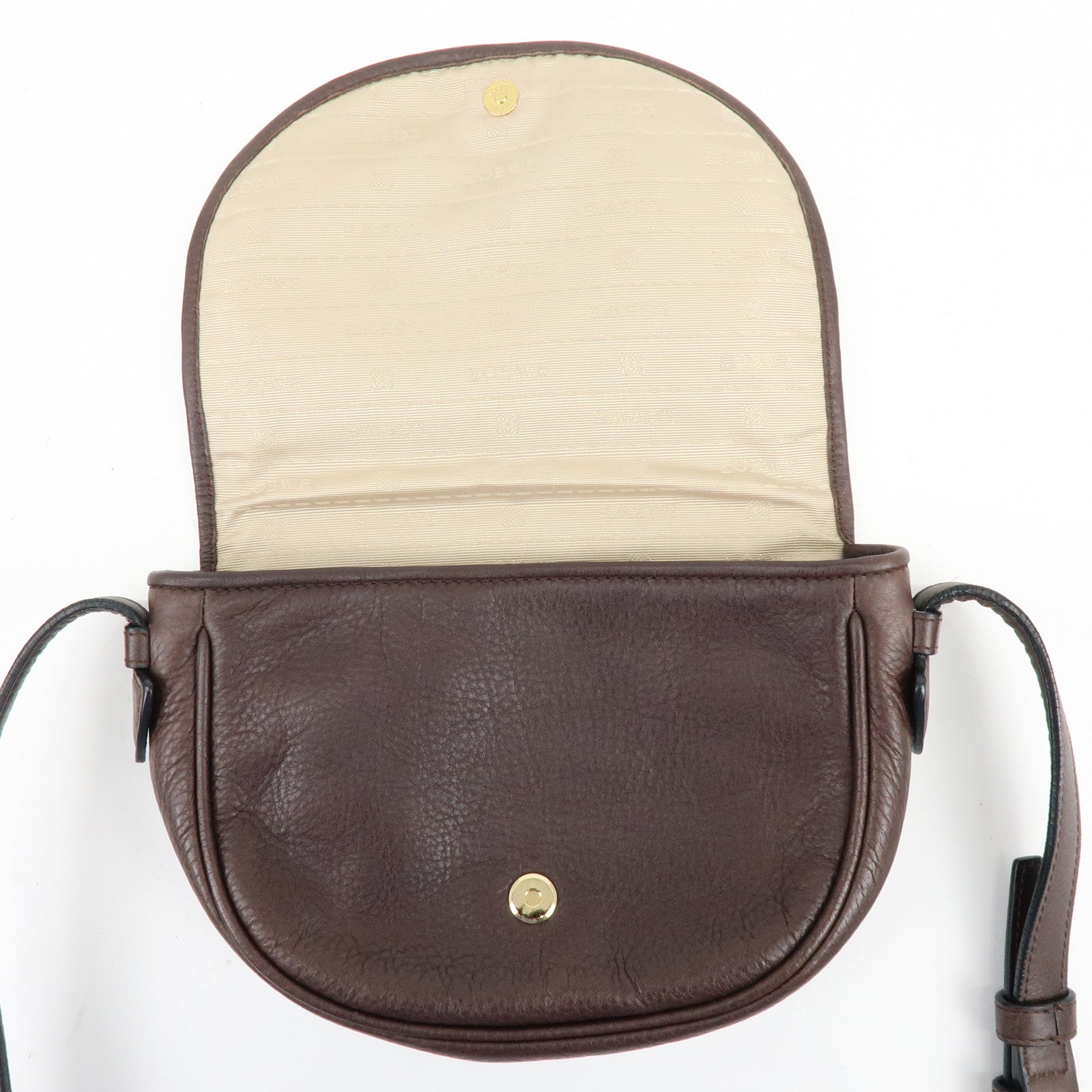 LOEWE Heritage Leather Shoulder Bag Crossbody Bag Dark Brown