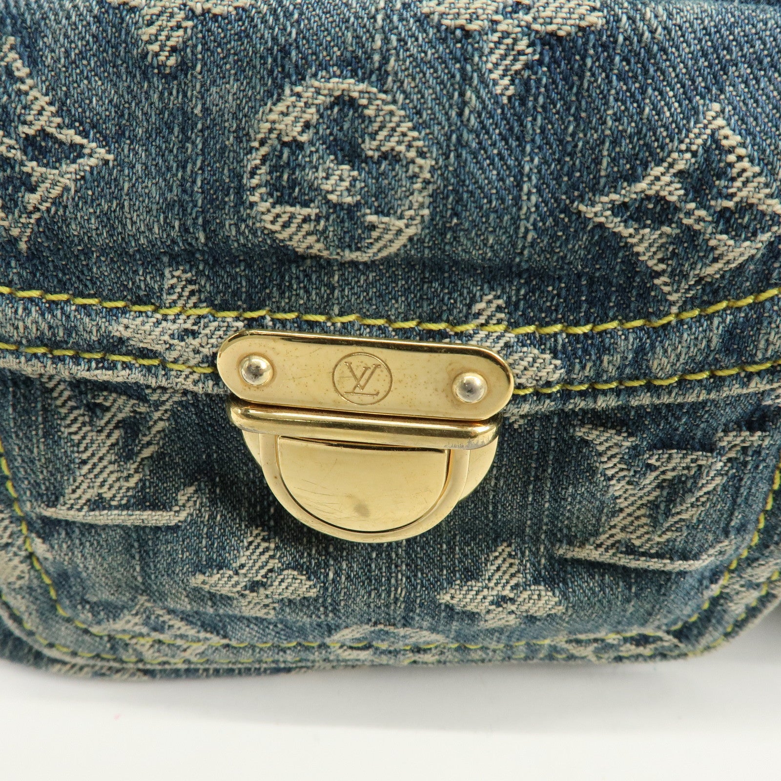Louis Vuitton Monogram Denim Baggy GM Shoulder Bag Blue M95048
