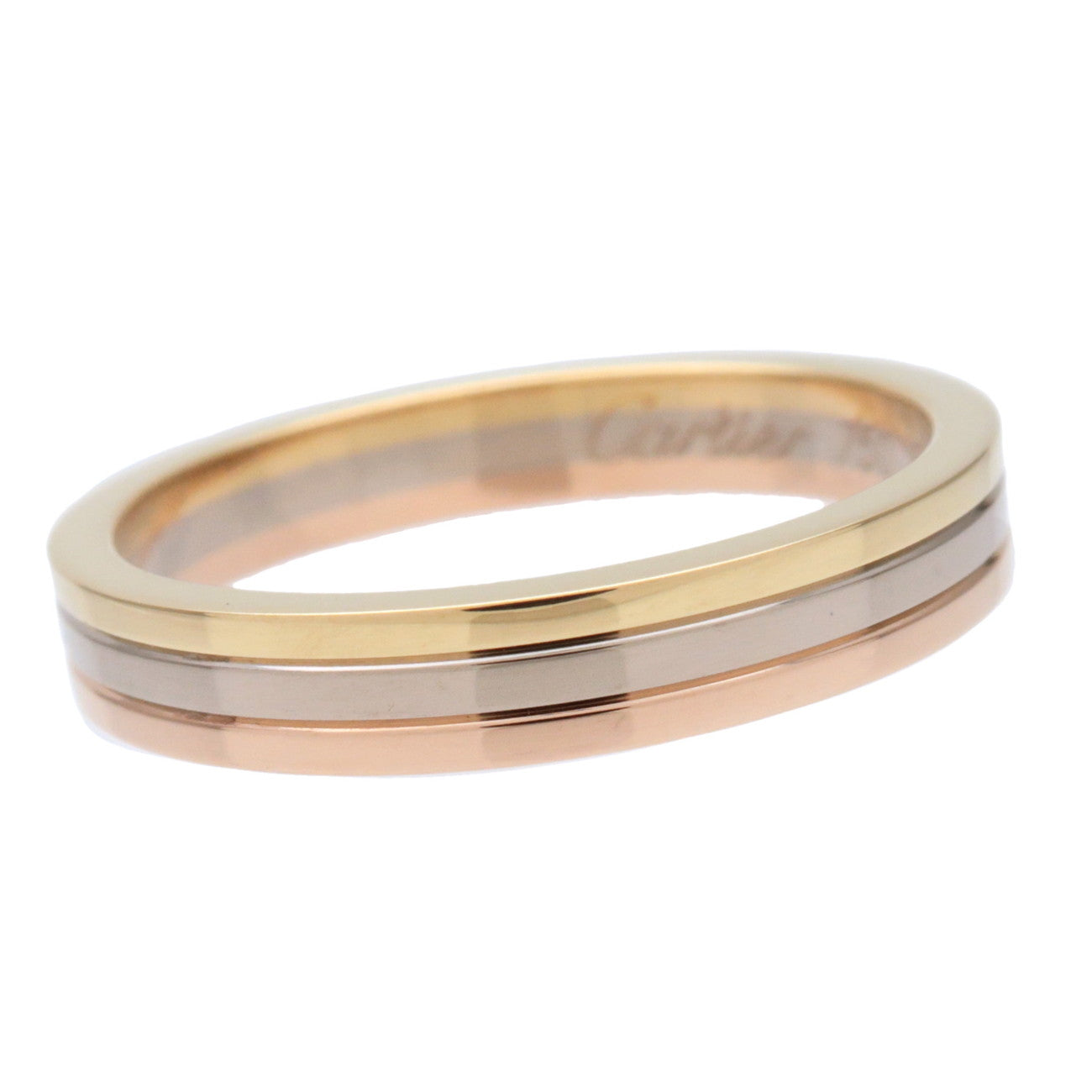 Cartier Vandome Three Color Ring K18 750YG/WG/PG #58 US8.5 EU57.5