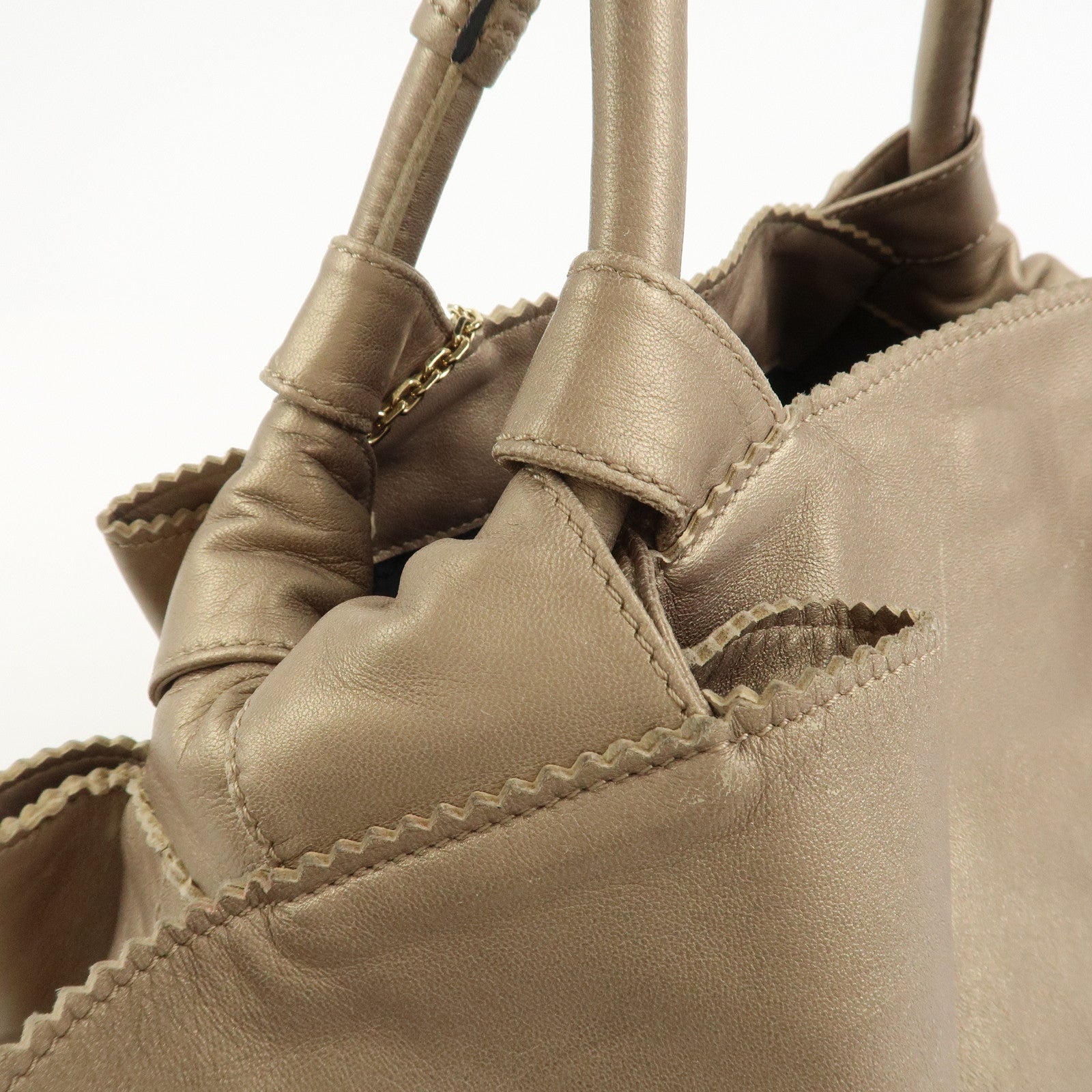 LOEWE Anagram Nappa Aire Leather Hand Bag Shoulder Bag Gold