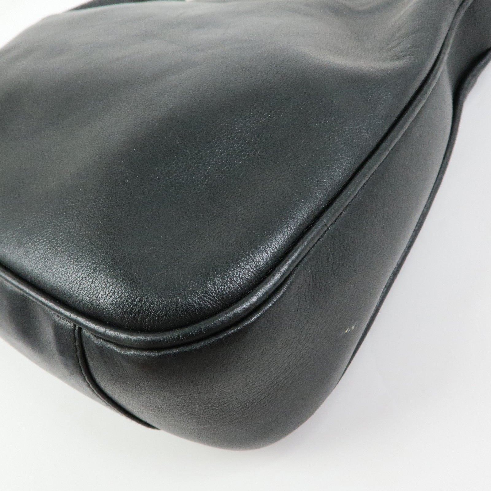GUCCI Bamboo Leather 2Way Bag Tote Bag Black 001・2058・1638・0