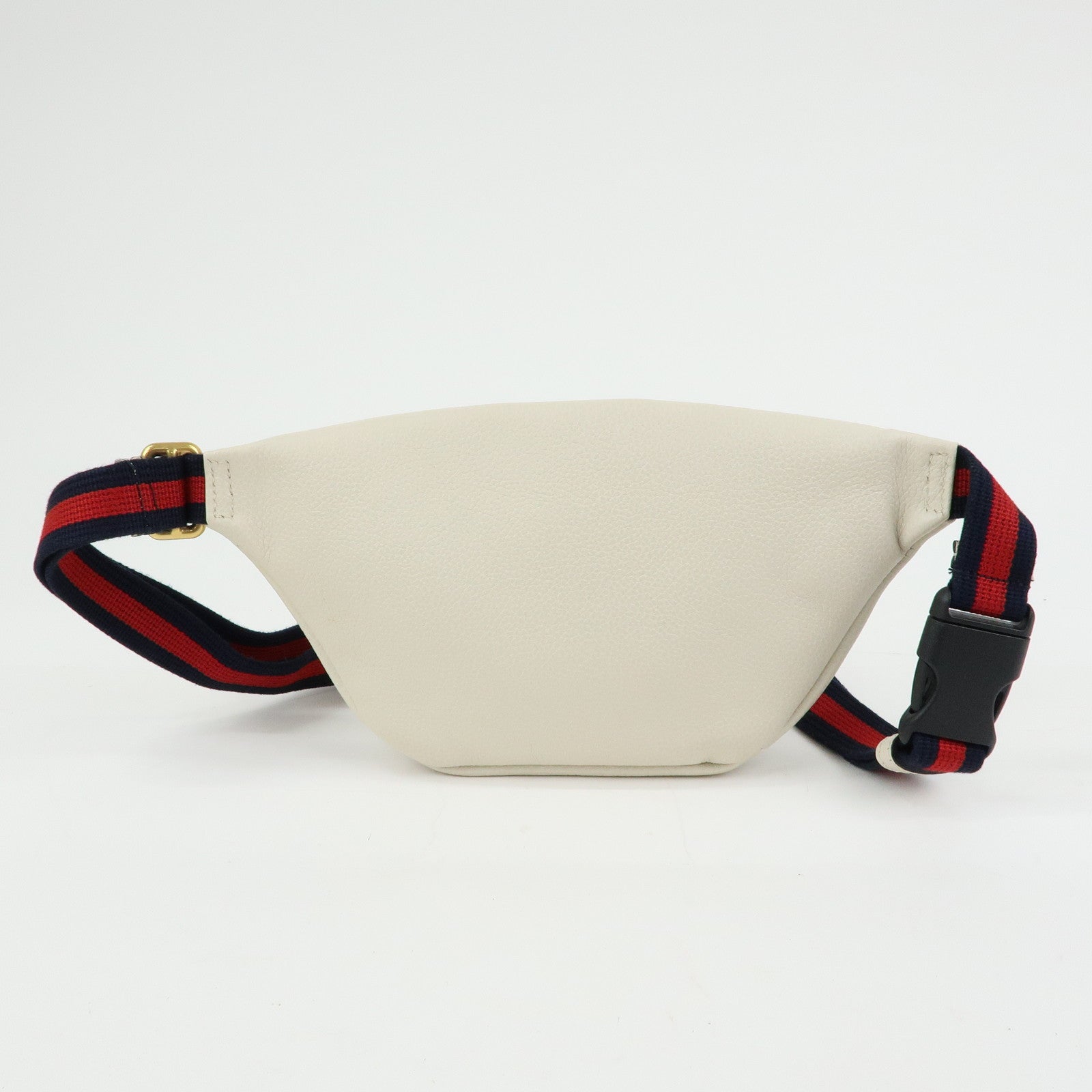 GUCCI Sherry Leather Waist Pouch Body Bag White 527792