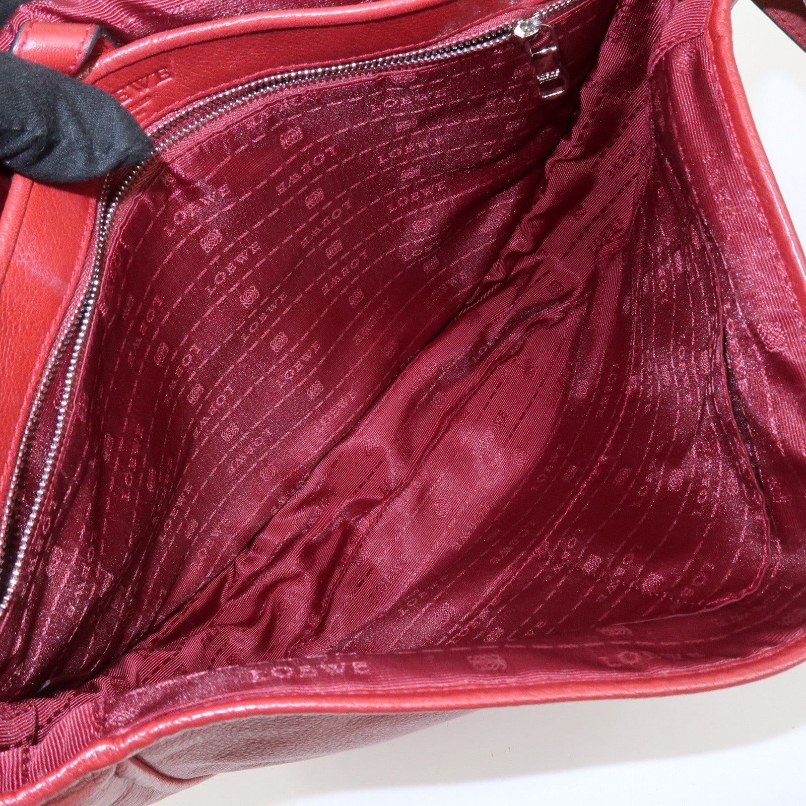 LOEWE Heritage Leather Shoulder Bag Crossbody Bag Red