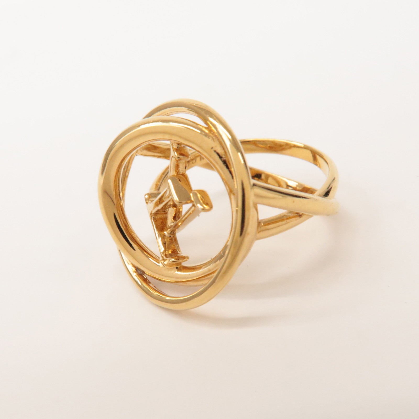 Louis Vuitton Bague LV Logo Metal Stellar Ring Gold S M0937