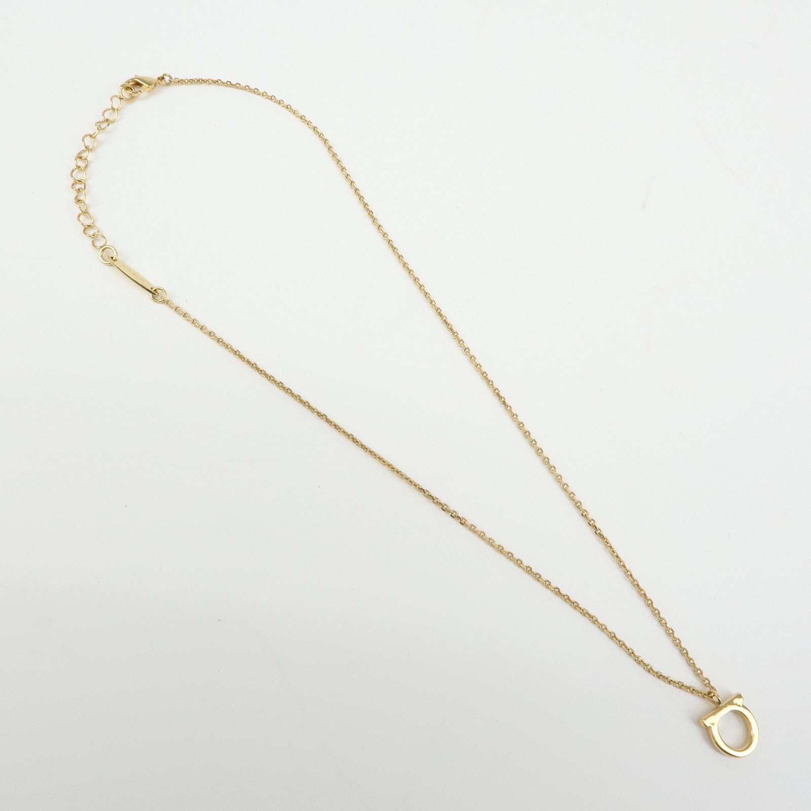 Ferragamo Gancini Logo Metal Necklace Gold
