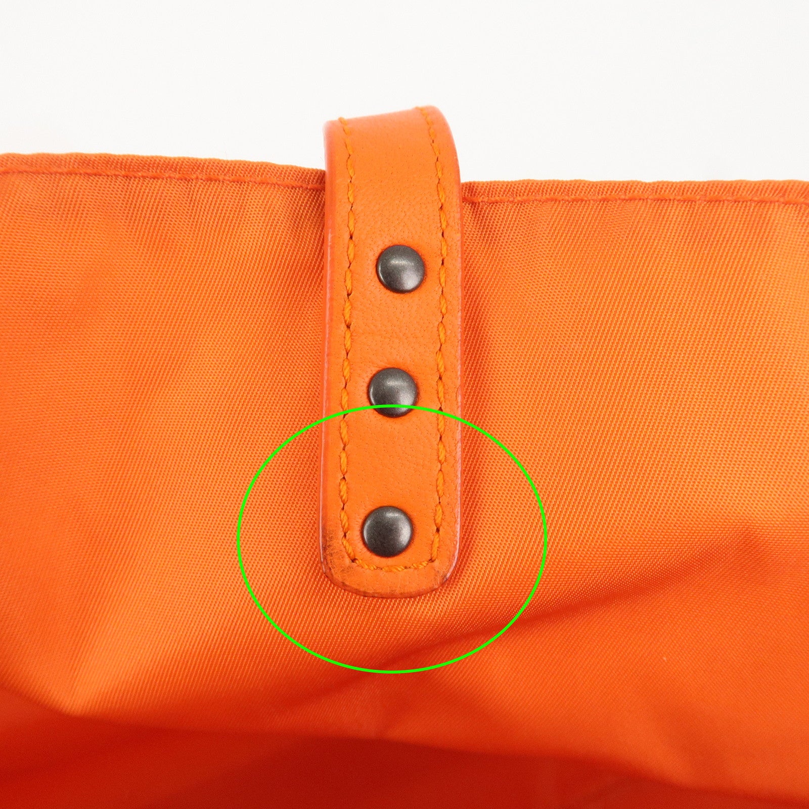 BOTTEGA VENETA Intrecciato Lujon Nylon Leather Tote Bag Orange Used