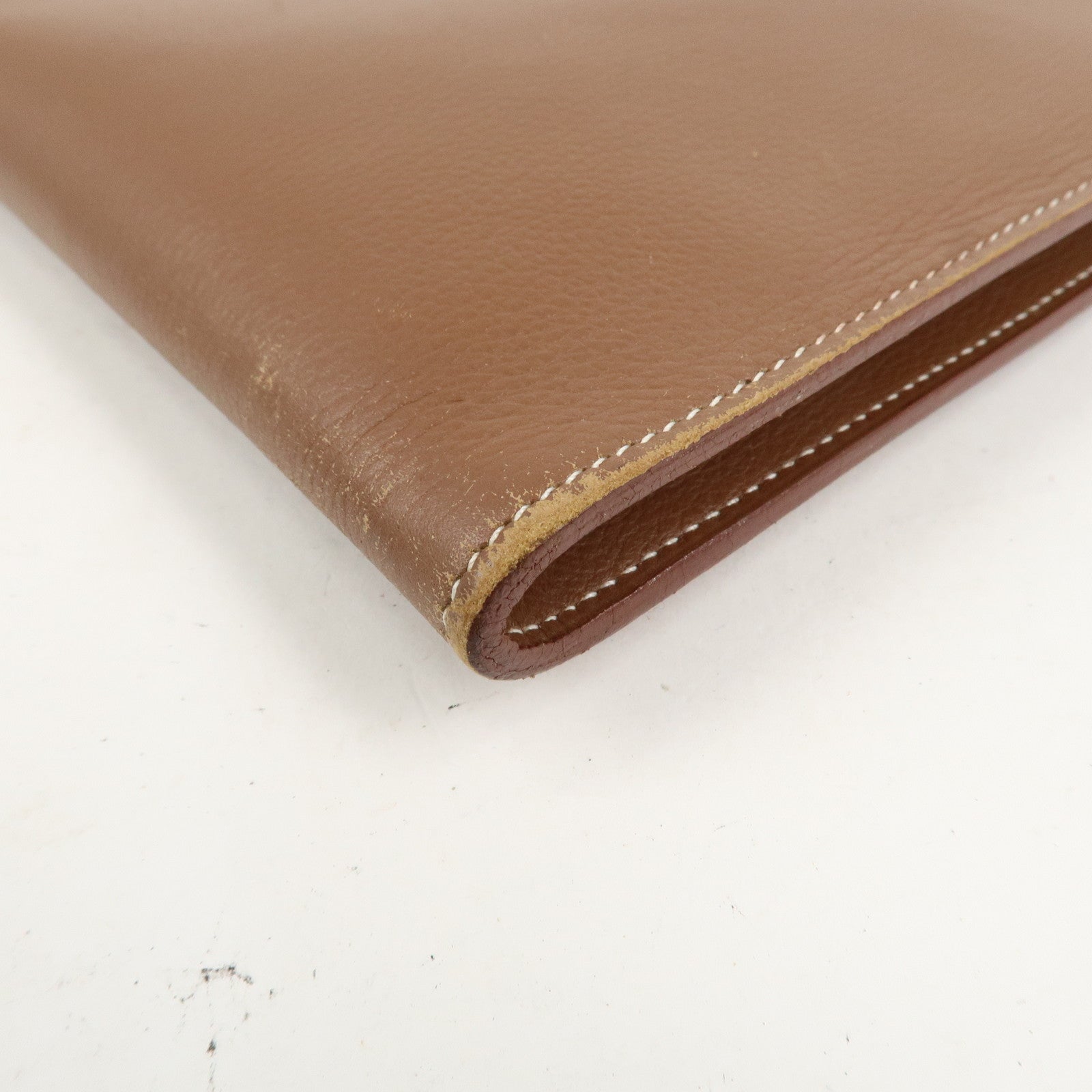 HERMES Air Line Canvas Leather Omenitu Shoulder Bag Brown