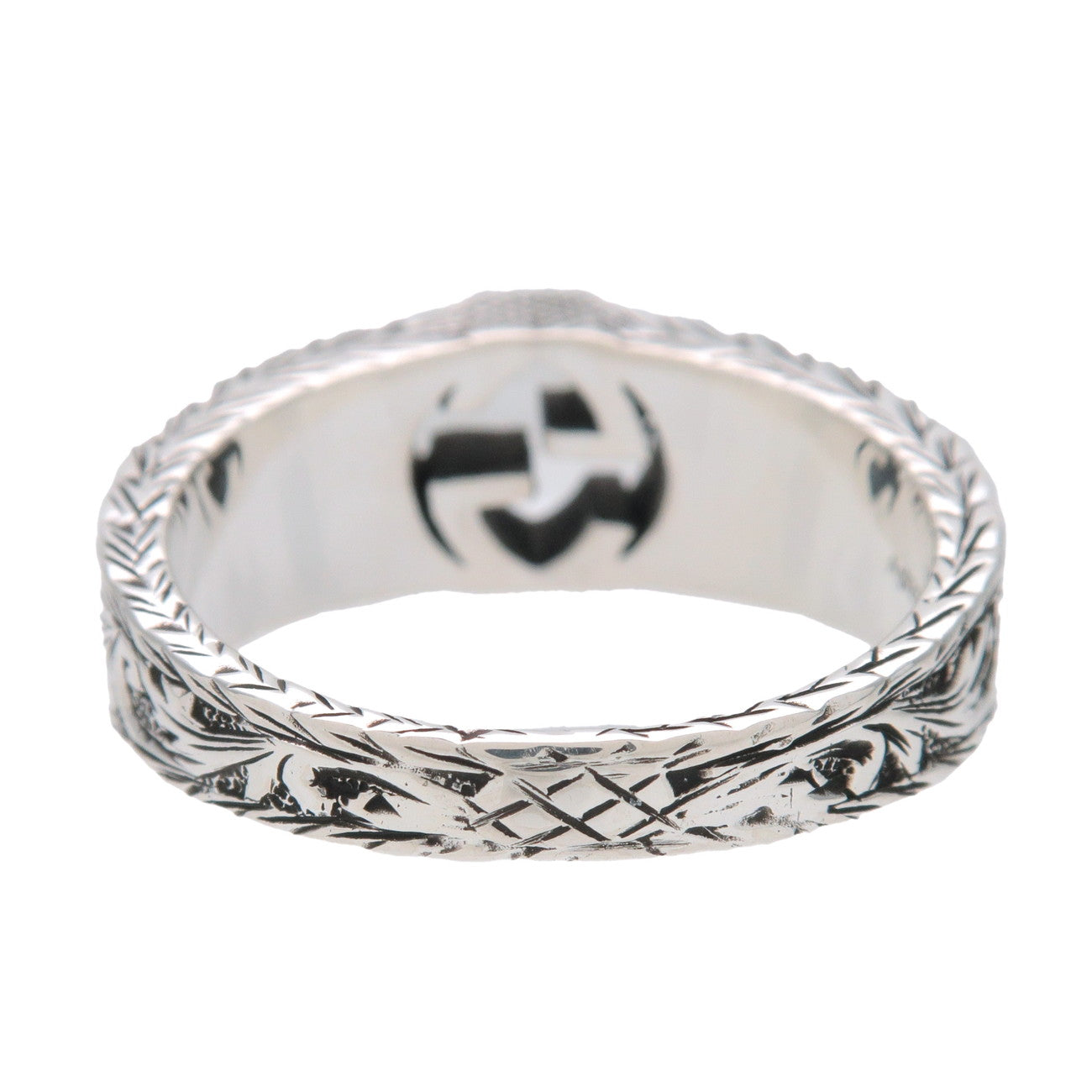 GUCCI Interlocking G Arabesque Ring SV925 Silver #17 US8 EU57