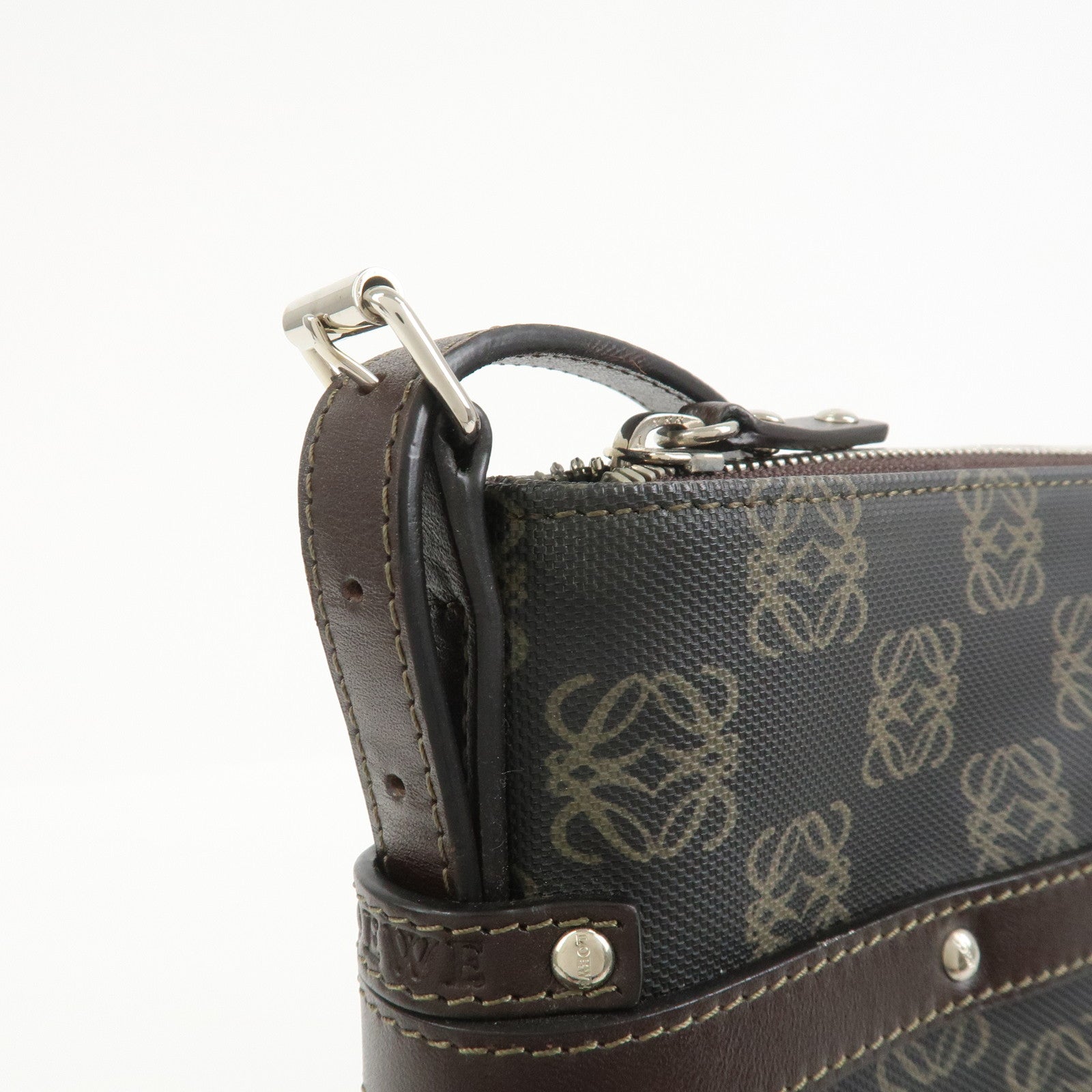 LOEWE Repeat Anagram Logo PVC Leather Shoulder Bag Crossbody Bag