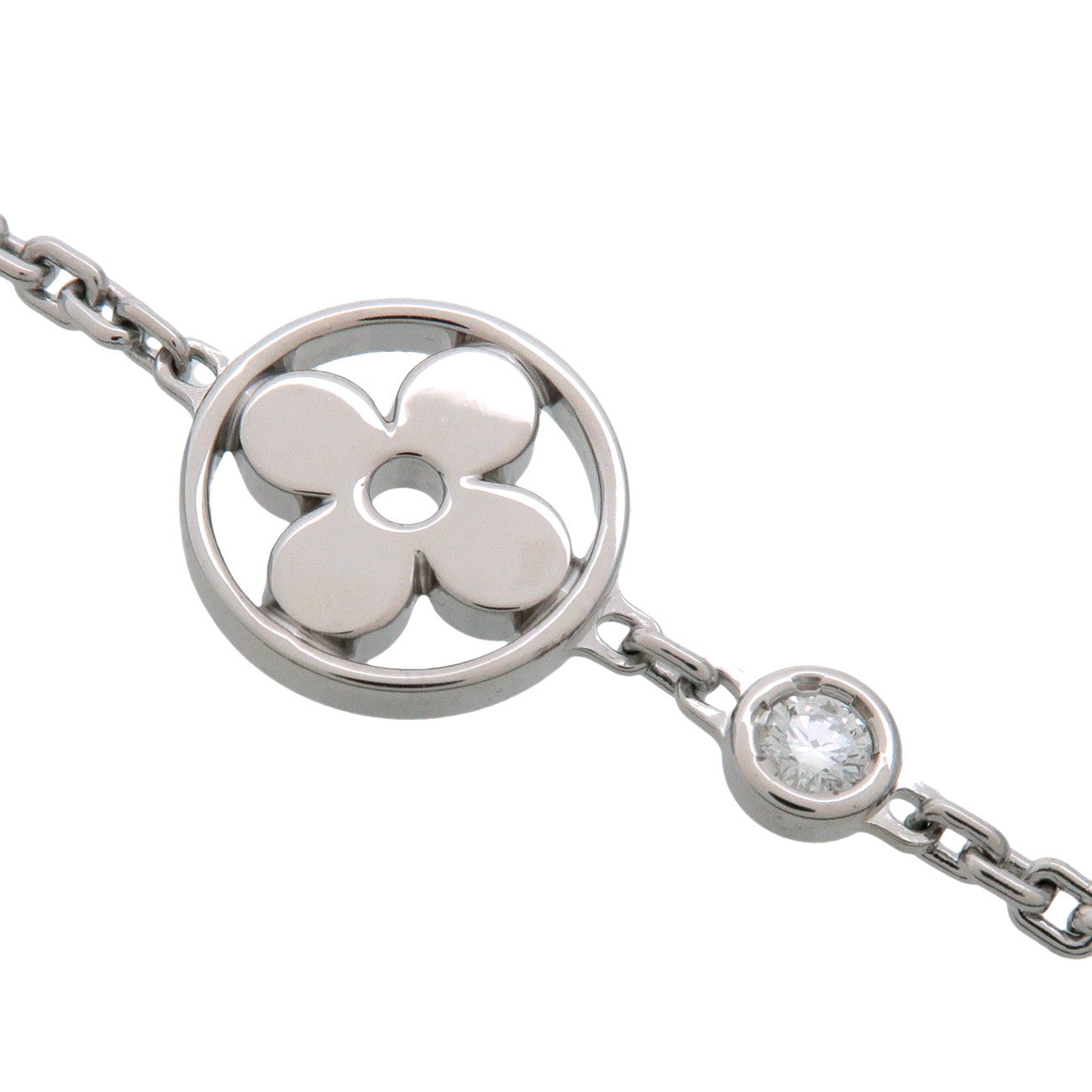 Louis Vuitton Idylle Blossom 1P Daimond Bracelet K18 WG White Gold