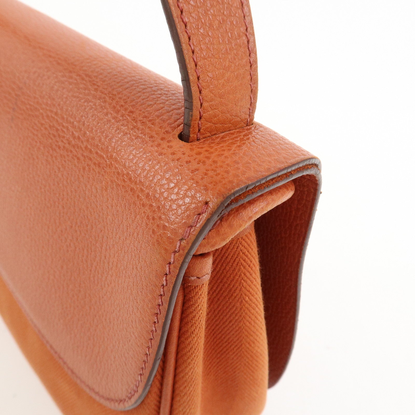 HERMES Sac Colorado MM Toile H Leather □I Stamped Shoulder Bag