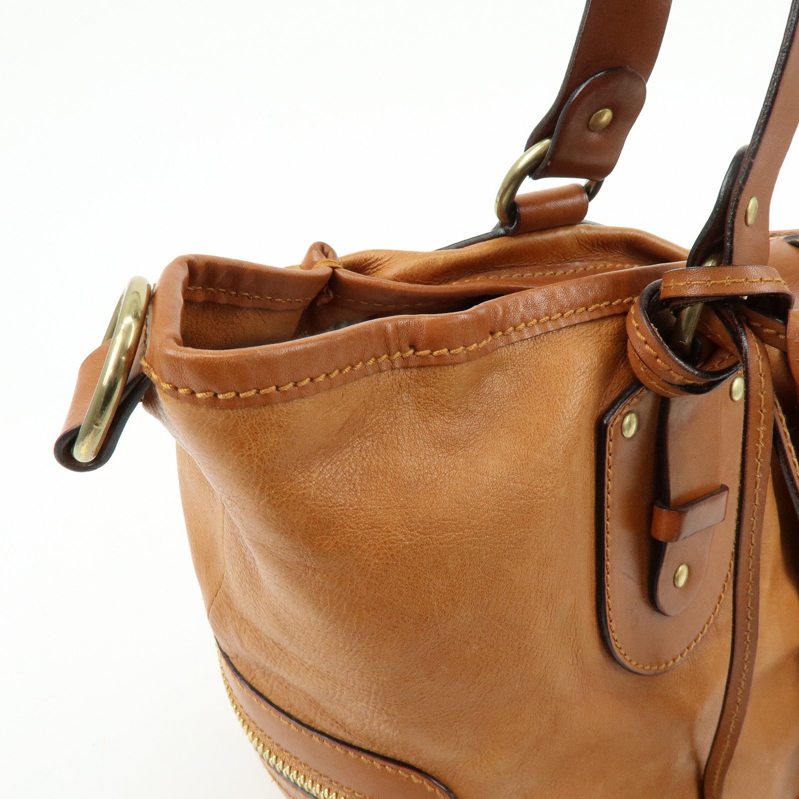 Chloe Kerala Leather Shoulder Bag Hand Bag Horse Charm Brown