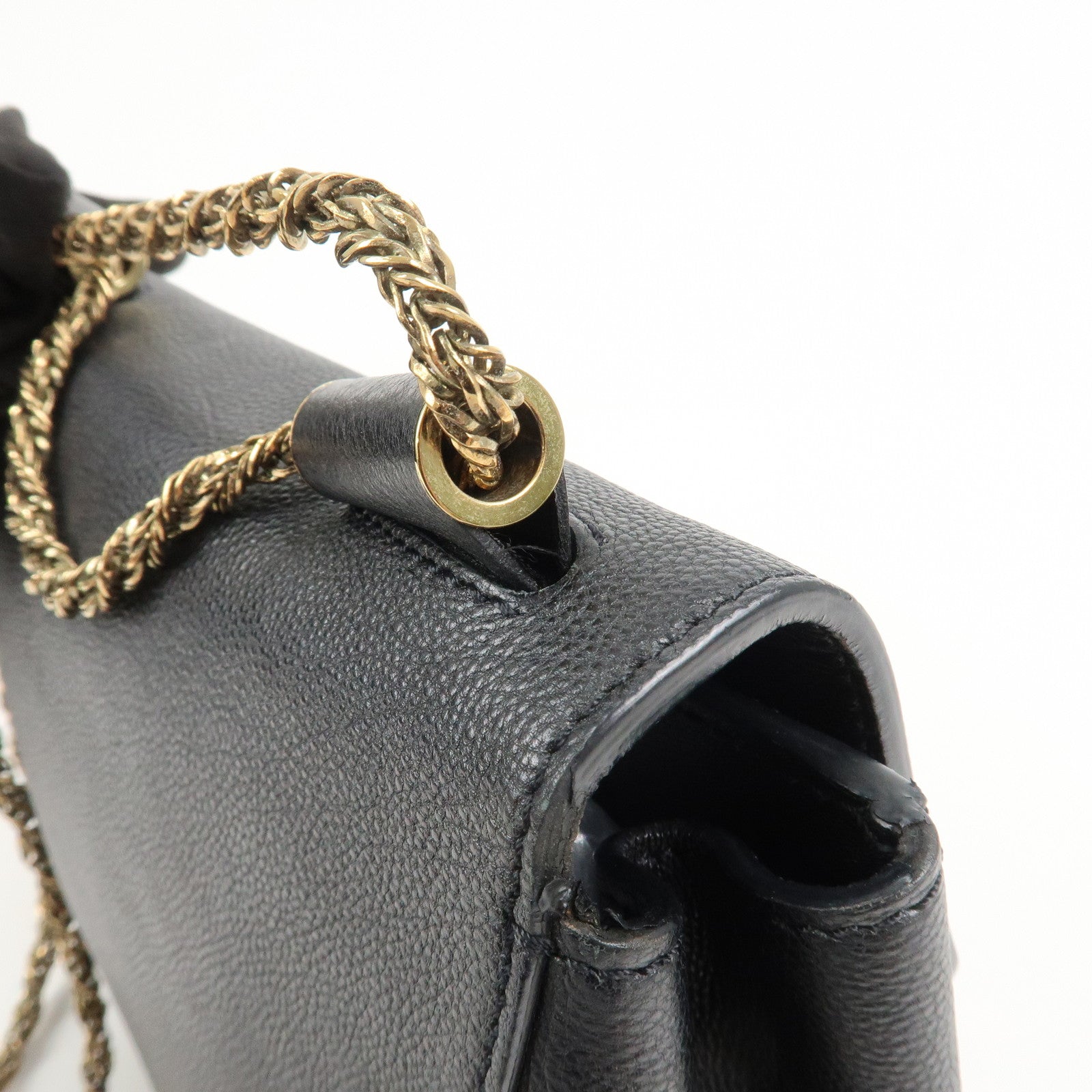 Chloe Elsie Leather Chain Shoulder Bag Hand Bag Black