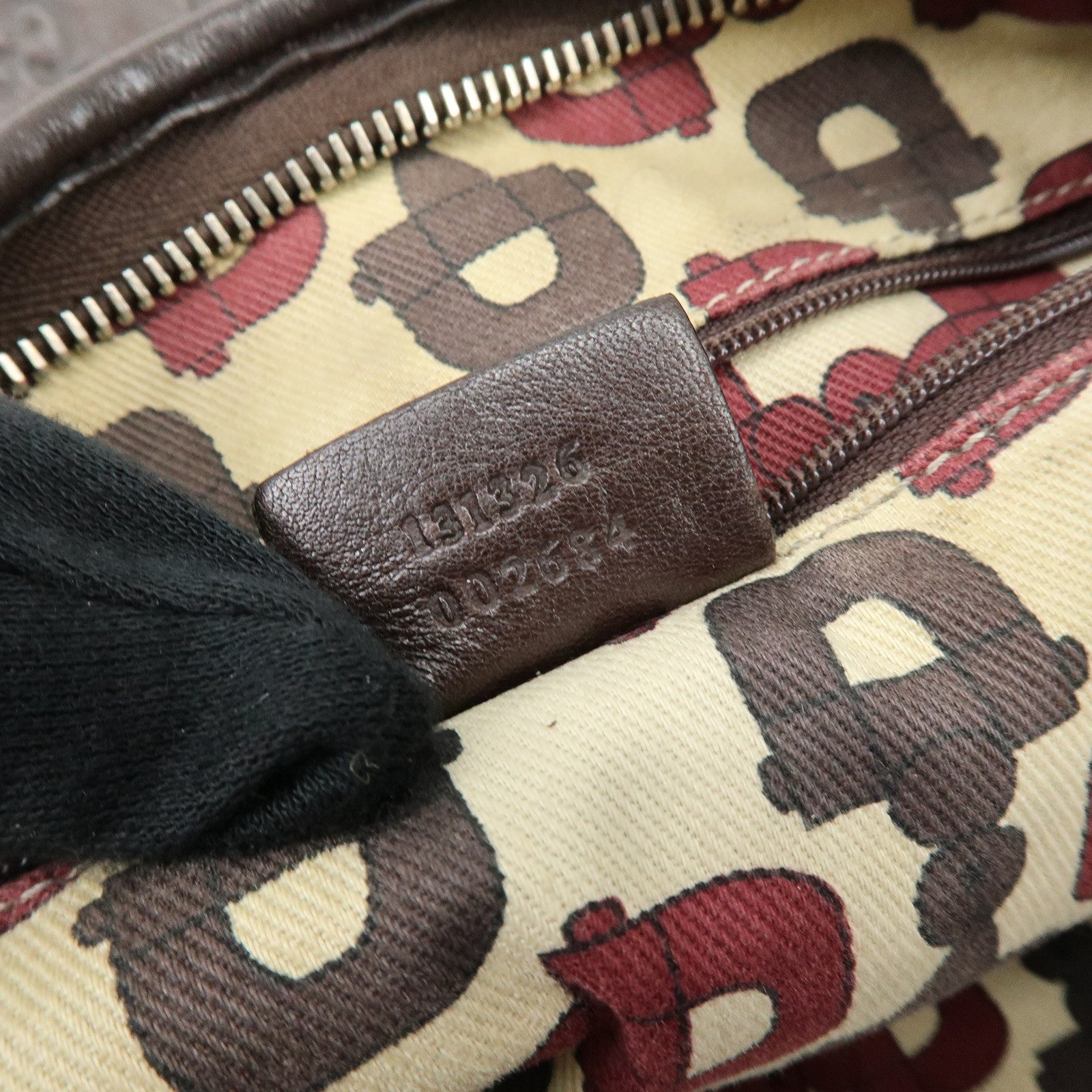GUCCI Abbey Leather Shoulder Bag Crossbody Bag Brown 131326