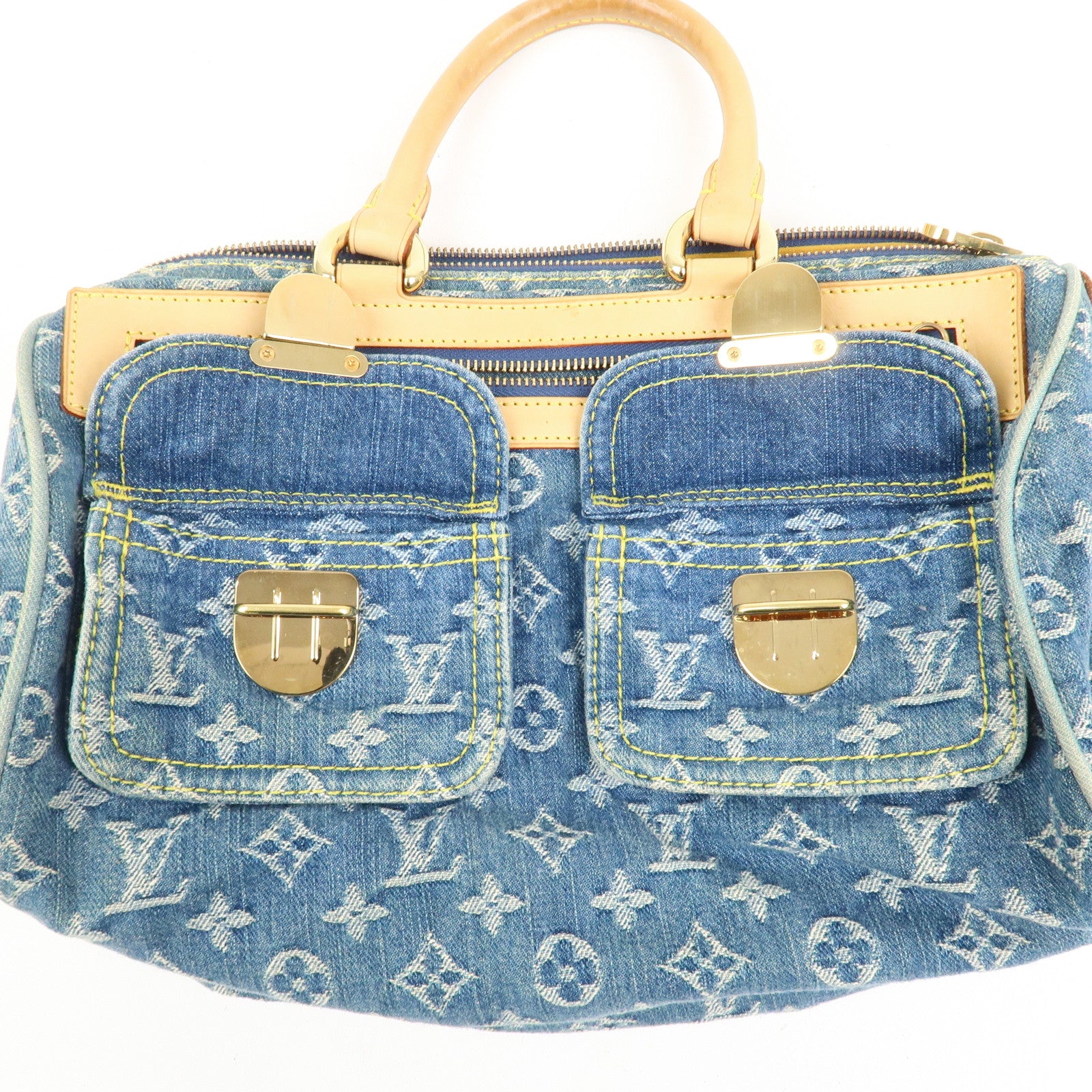 Louis Vuitton Monogram Denim Neo Speedy Boston Bag Blue M95019