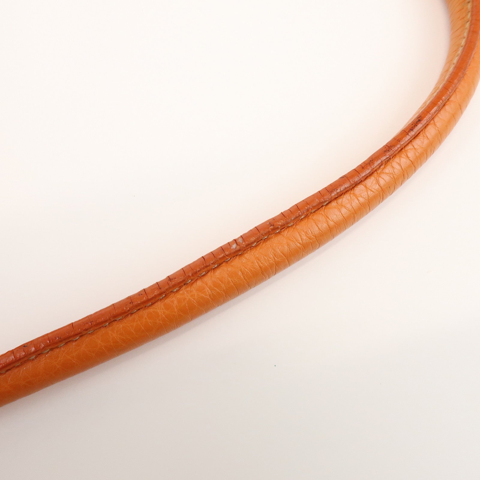 PRADA Triangle Logo Raffia Leather Shoulder Bag Natural Orange
