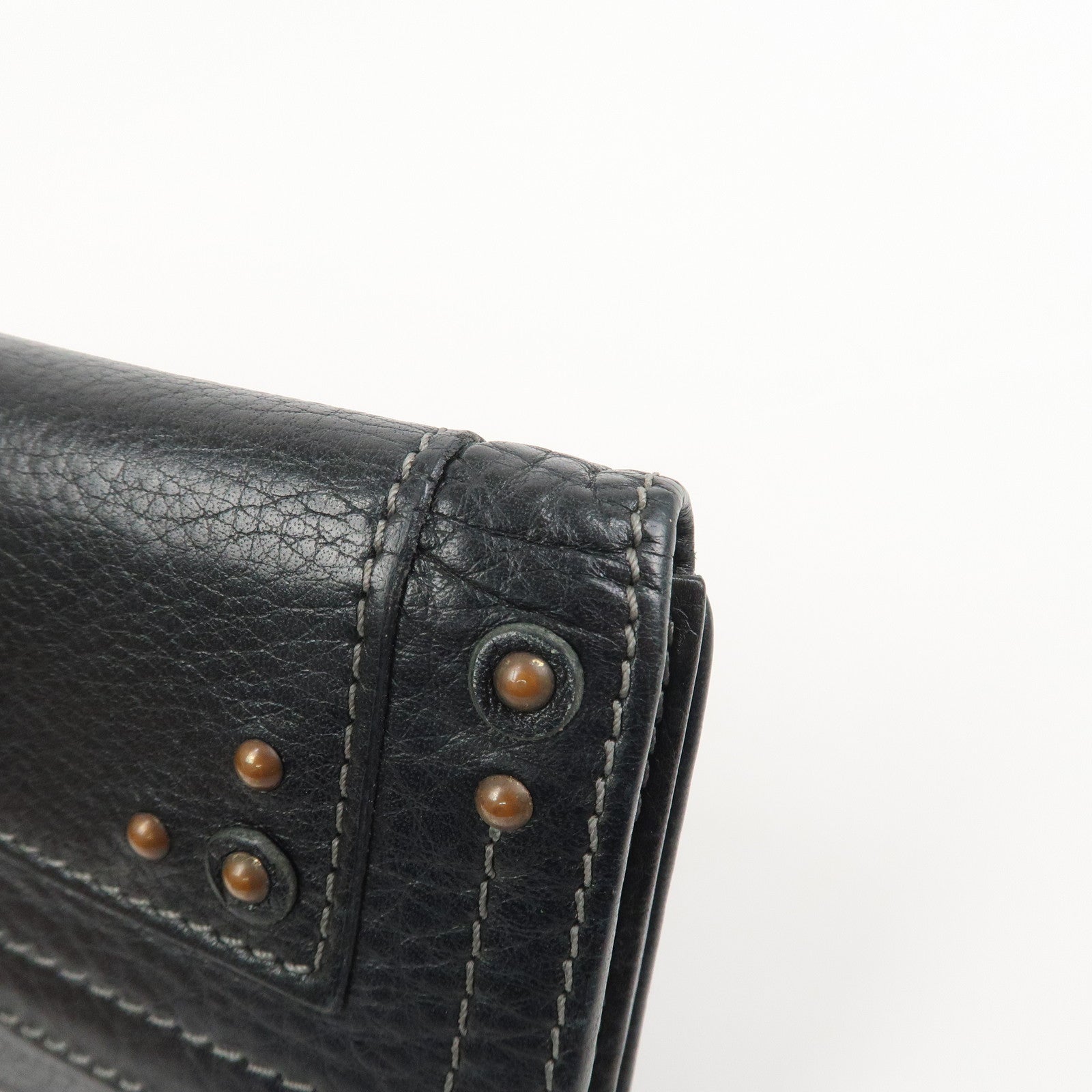 Chloe Padington Set of 2 Leather Long Wallet Key Case Gold Black