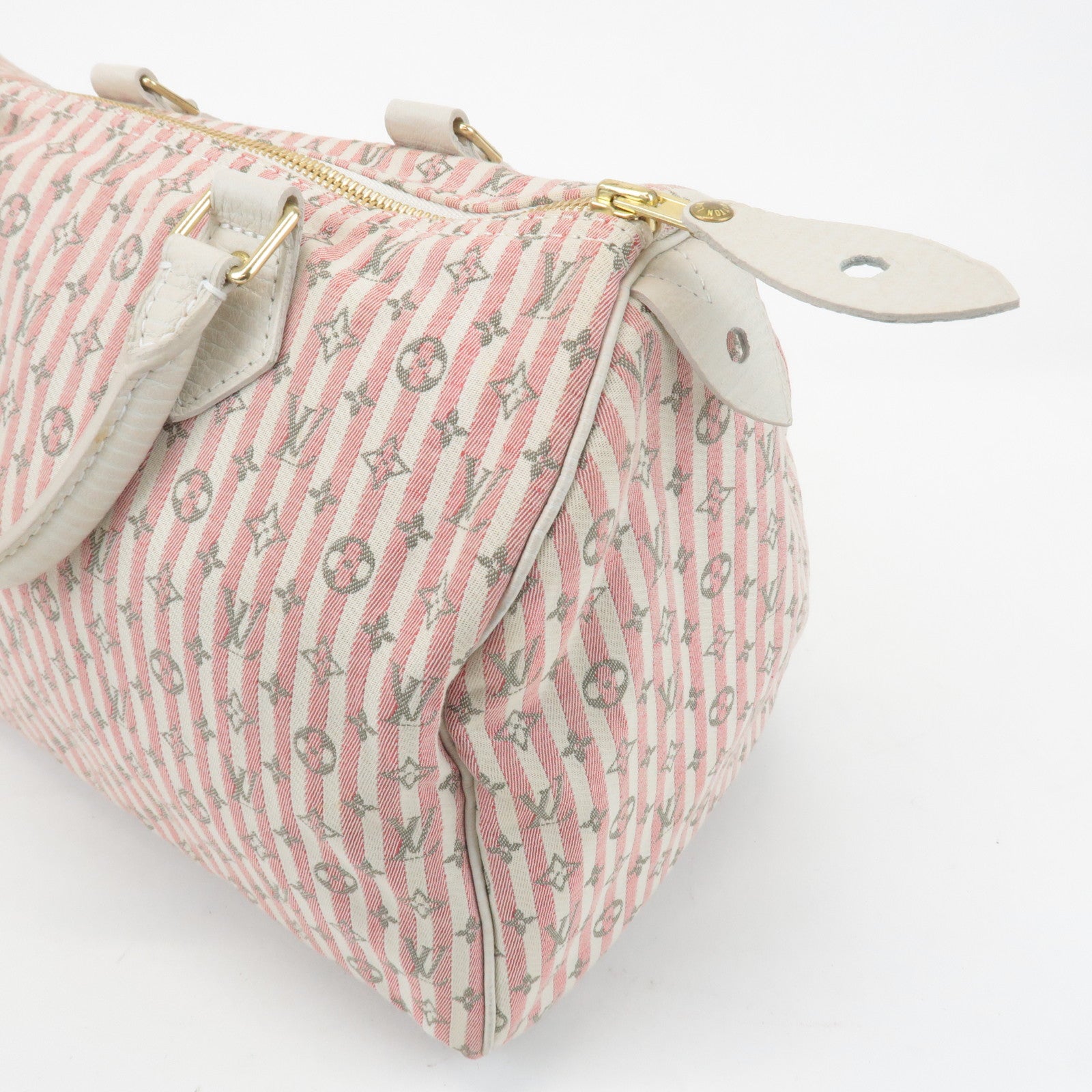 Louis Vuitton Monogram Mini Lin Speedy 30 Boston Bag Rouge M95501 Used