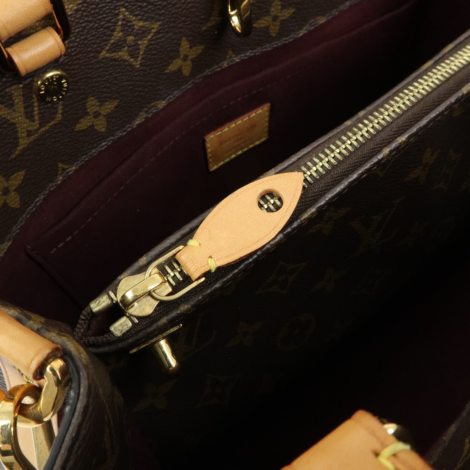 Louis Vuitton Monogram Montaigne MM 2Way Bag Hand Bag Brown M41056