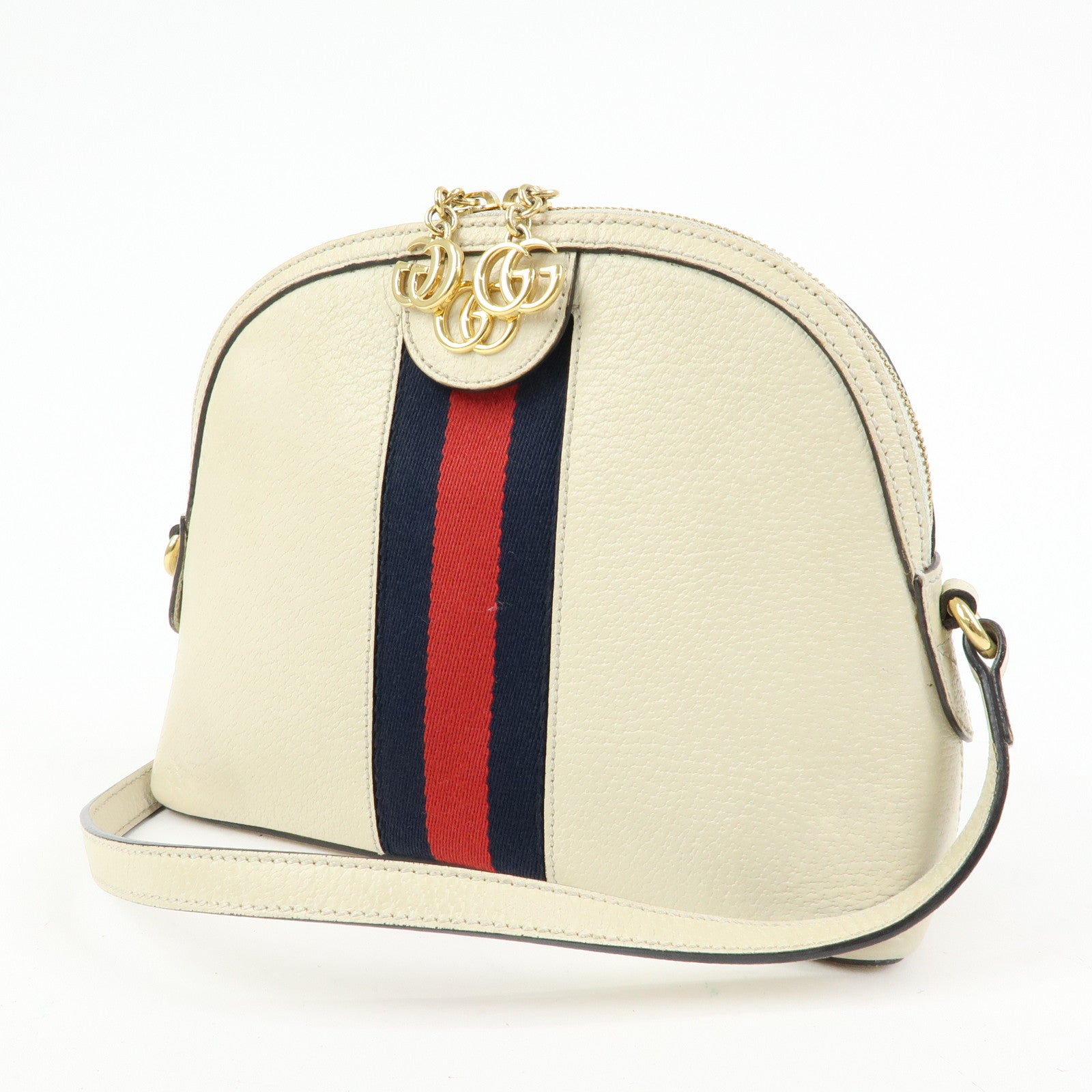 GUCCI Sherry Leather Shoulder Bag Crossbody Bag White 499621