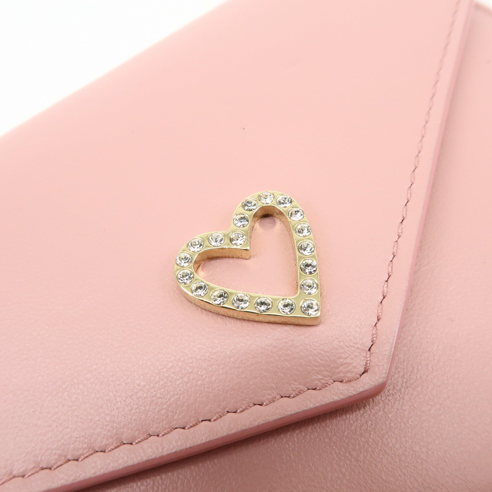 MIU MIU Madras Love Envelope Pouch Card Case Coin Case Pink 5MF025