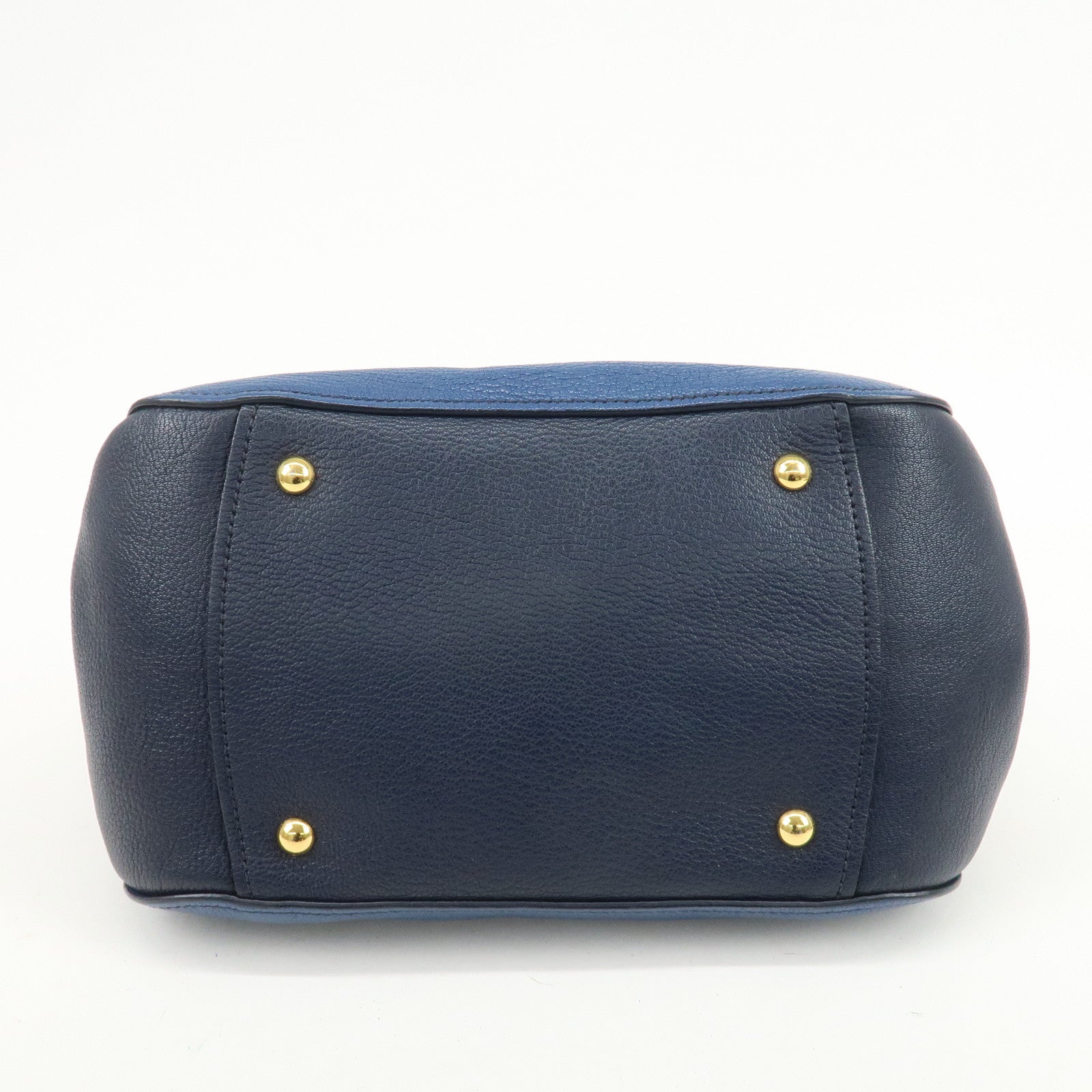 MIU MIU MADRAS 2Way Bag Hand Bag Shoulder Bag Blue RL0058